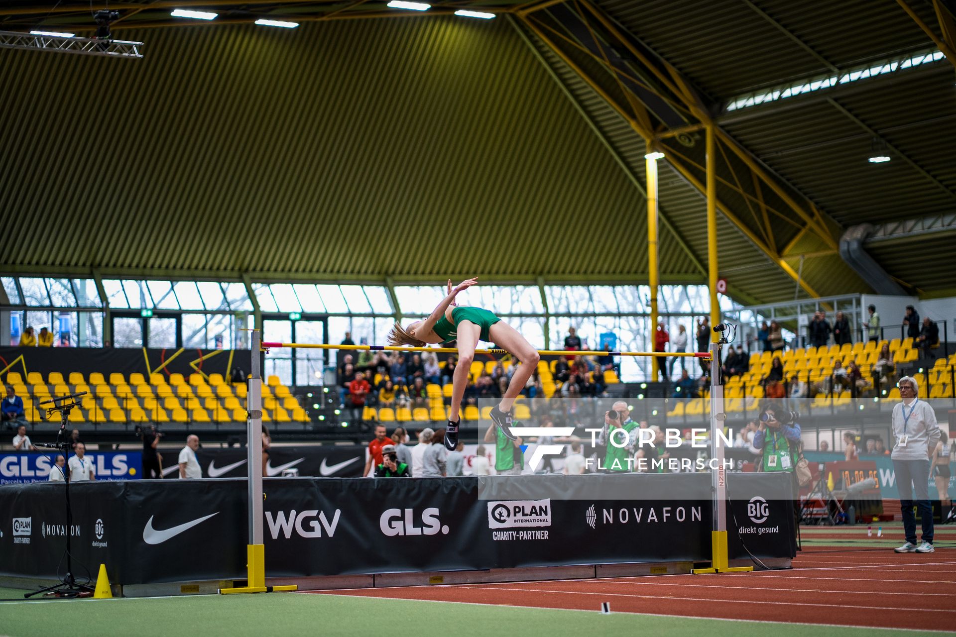 Johanna Goering (SV Salamander Kornwestheim) bei den Deutschen Leichtathletik-Hallenmeisterschaften am 19.02.2023 in der Helmut-Koernig-Halle in Dortmund