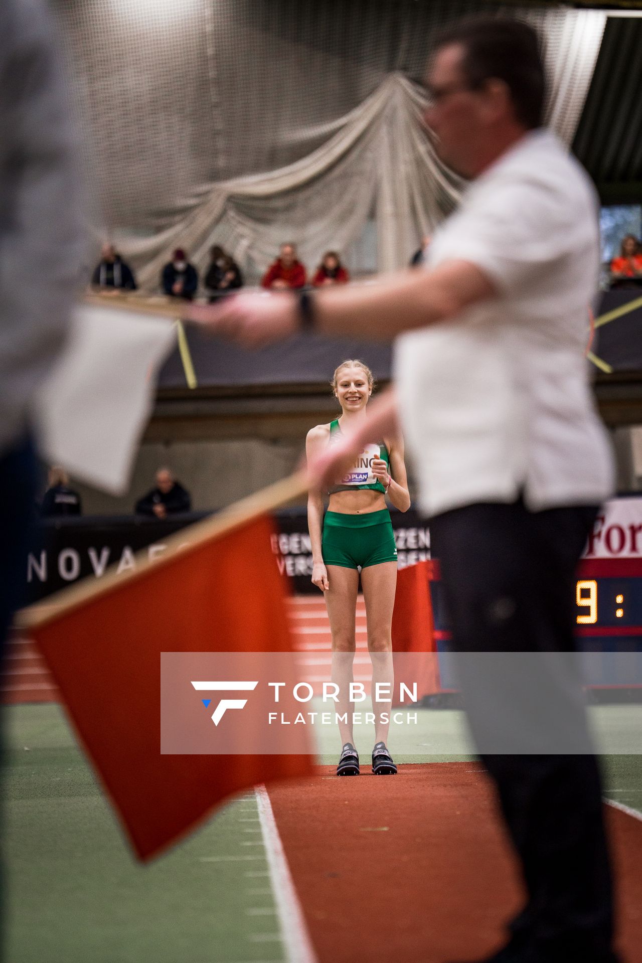 Johanna Goering (SV Salamander Kornwestheim) bei den Deutschen Leichtathletik-Hallenmeisterschaften am 19.02.2023 in der Helmut-Koernig-Halle in Dortmund