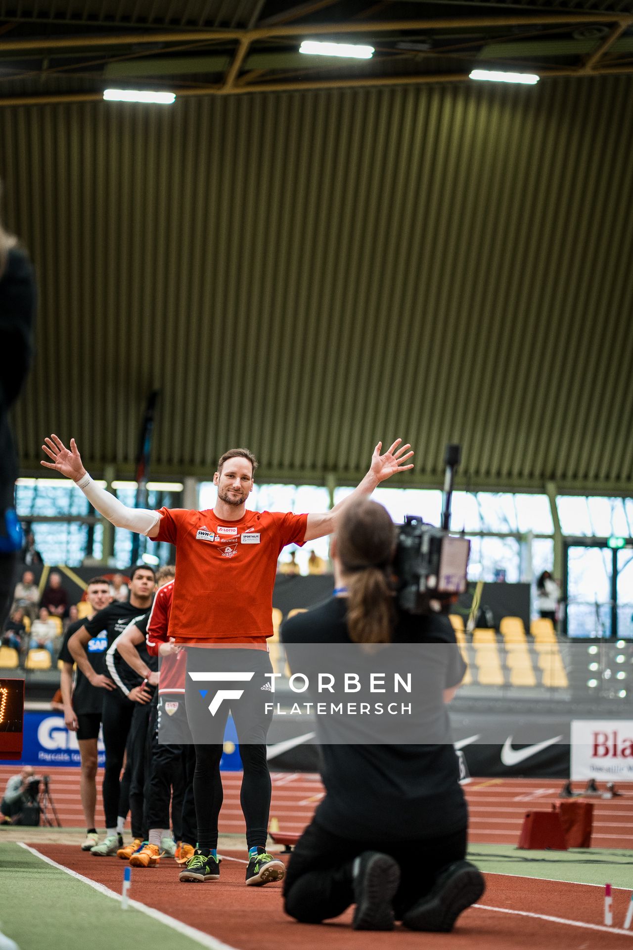 Kai Kazmirek (LG Rhein-Wied) bei den Deutschen Leichtathletik-Hallenmeisterschaften am 19.02.2023 in der Helmut-Koernig-Halle in Dortmund