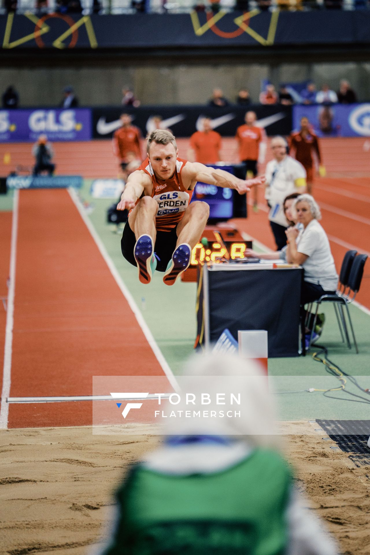 Luka Herden (LG Brillux Muenster) bei den Deutschen Leichtathletik-Hallenmeisterschaften am 19.02.2023 in der Helmut-Koernig-Halle in Dortmund