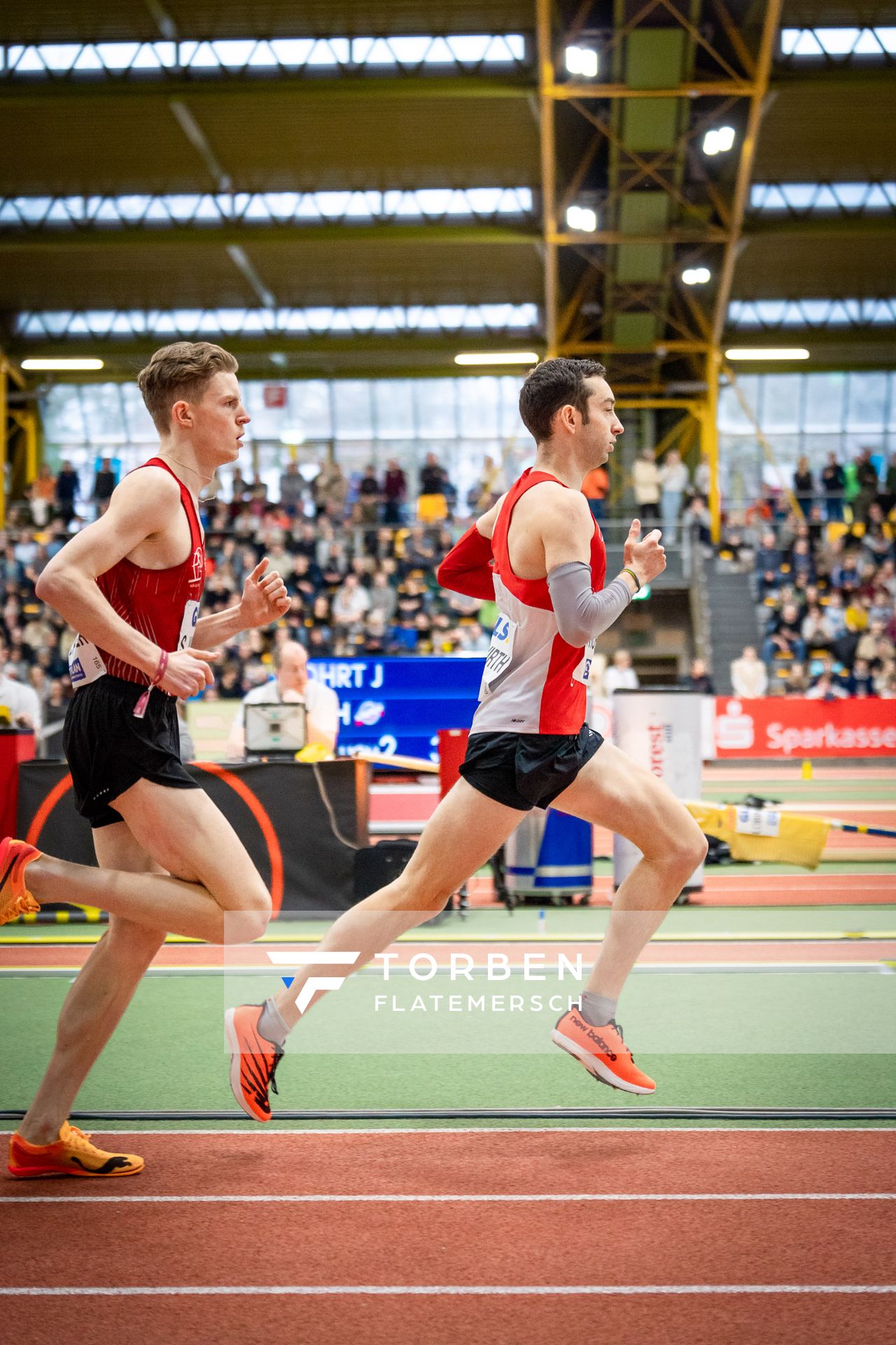 Maximilian Thorwirth (SFD 75 Duesseldorf-Sued) bei den Deutschen Leichtathletik-Hallenmeisterschaften am 19.02.2023 in der Helmut-Koernig-Halle in Dortmund