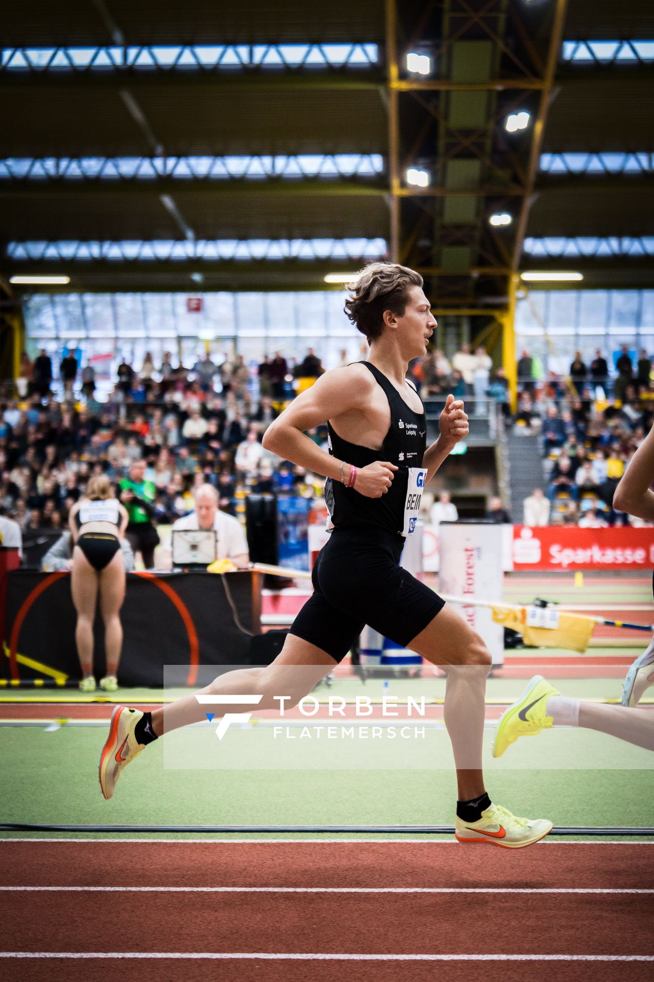 Artur Beimler (SC DHfK Leipzig e.V.) bei den Deutschen Leichtathletik-Hallenmeisterschaften am 19.02.2023 in der Helmut-Koernig-Halle in Dortmund