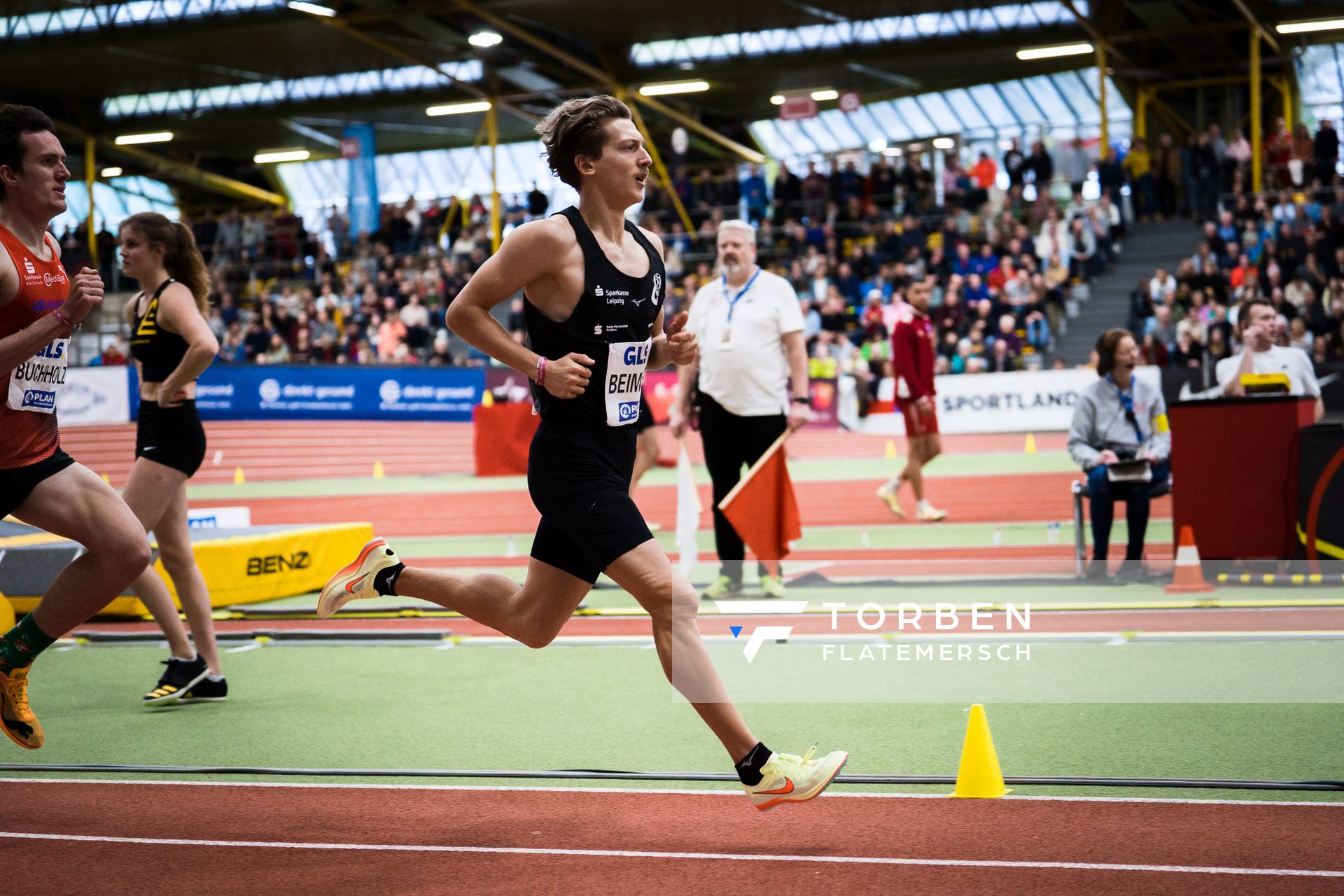 Artur Beimler (SC DHfK Leipzig e.V.) bei den Deutschen Leichtathletik-Hallenmeisterschaften am 19.02.2023 in der Helmut-Koernig-Halle in Dortmund