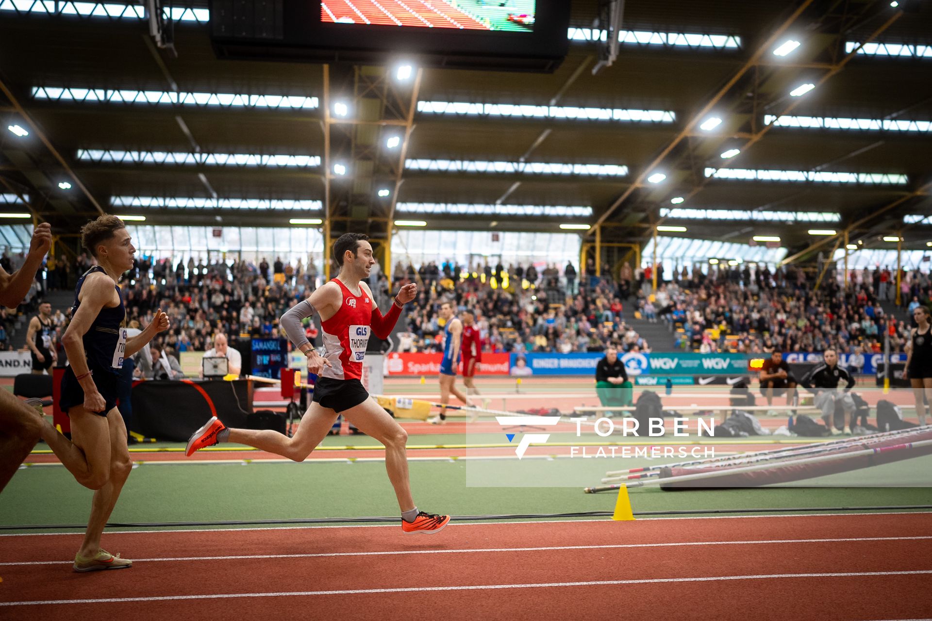 Maximilian Thorwirth (SFD 75 Duesseldorf-Sued) bei den Deutschen Leichtathletik-Hallenmeisterschaften am 19.02.2023 in der Helmut-Koernig-Halle in Dortmund