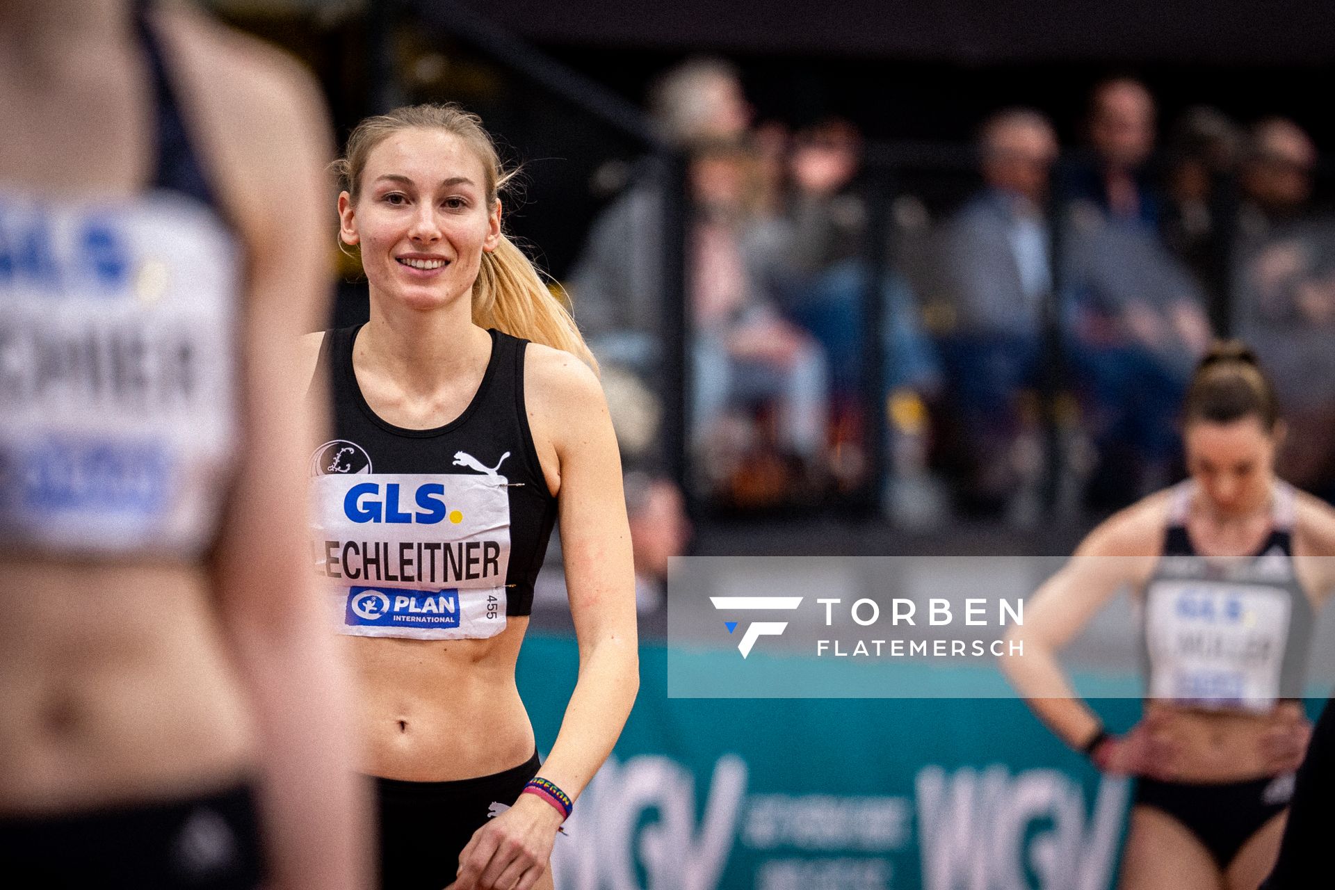 Elisa Lechleitner (LAZ Ludwigsburg) bei den Deutschen Leichtathletik-Hallenmeisterschaften am 19.02.2023 in der Helmut-Koernig-Halle in Dortmund