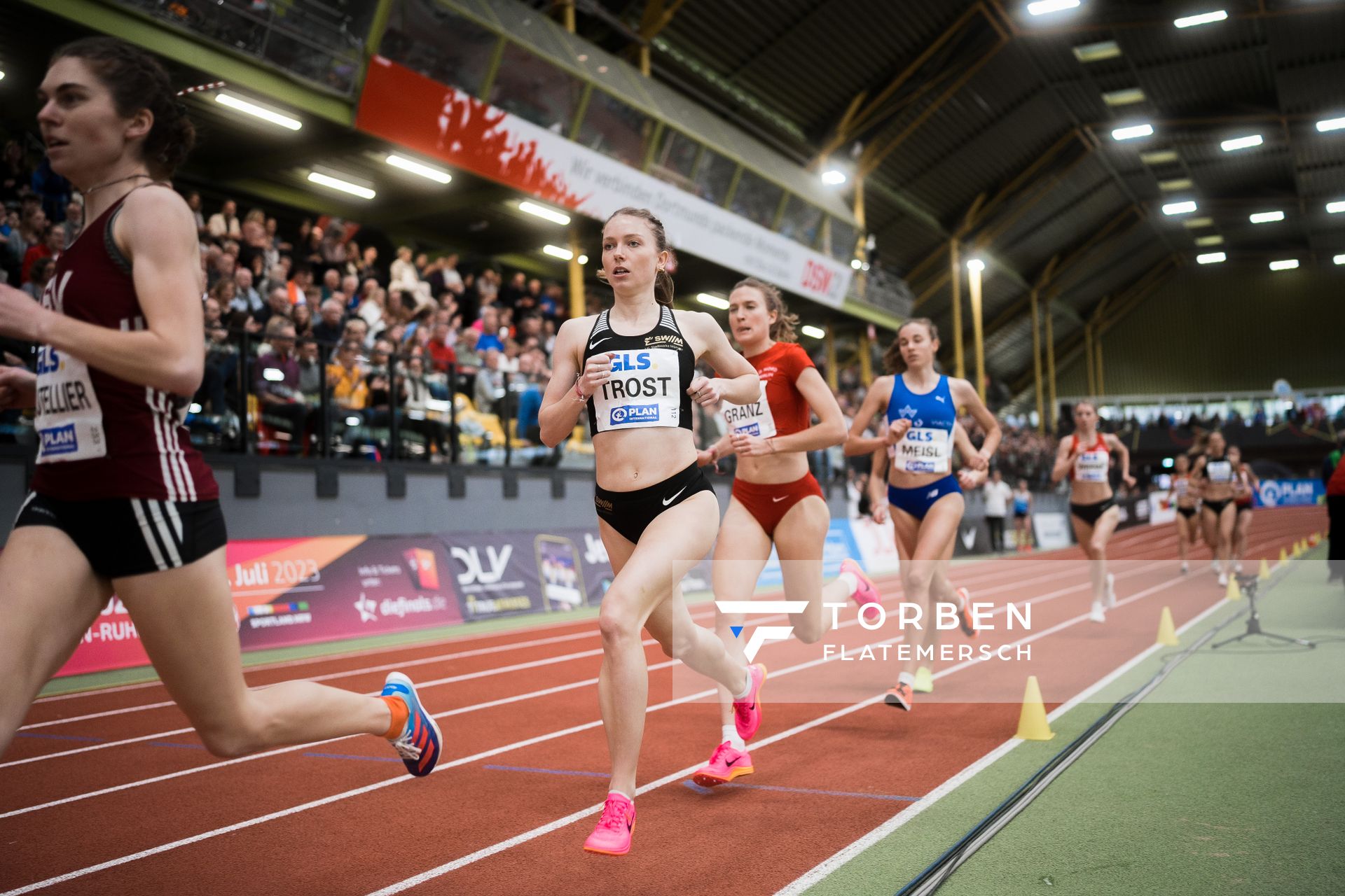 Katharina Trost (LG Stadtwerke Muenchen) bei den Deutschen Leichtathletik-Hallenmeisterschaften am 19.02.2023 in der Helmut-Koernig-Halle in Dortmund
