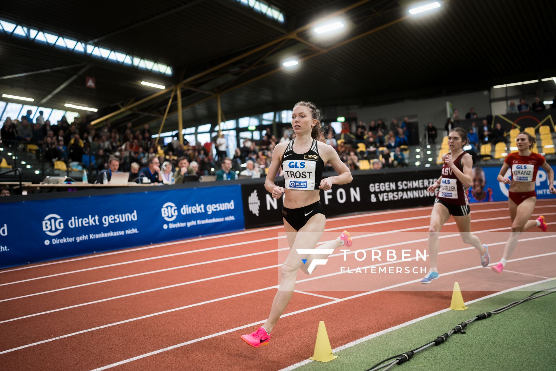 Katharina Trost (LG Stadtwerke Muenchen) bei den Deutschen Leichtathletik-Hallenmeisterschaften am 19.02.2023 in der Helmut-Koernig-Halle in Dortmund