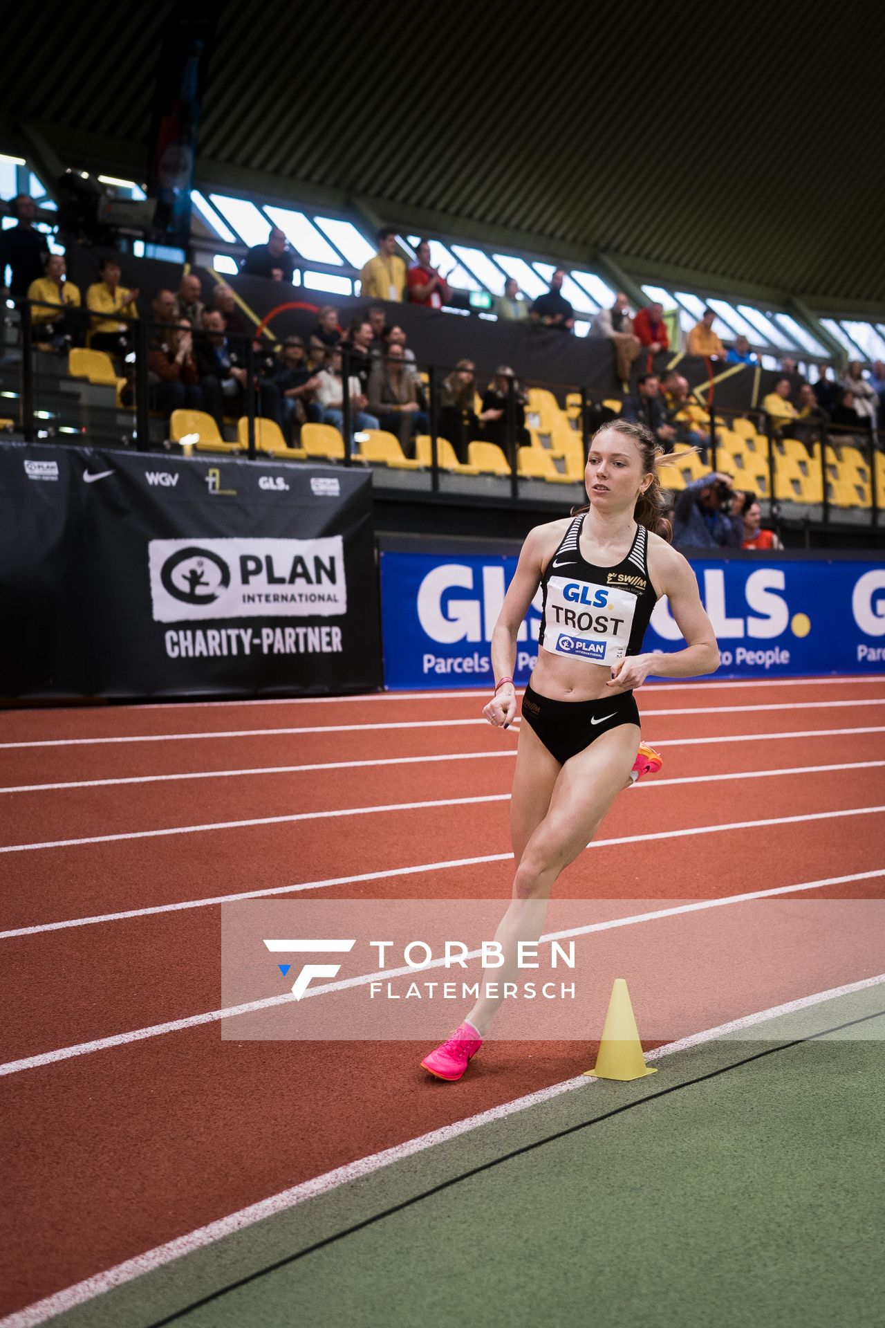 Katharina Trost (LG Stadtwerke Muenchen) bei den Deutschen Leichtathletik-Hallenmeisterschaften am 19.02.2023 in der Helmut-Koernig-Halle in Dortmund