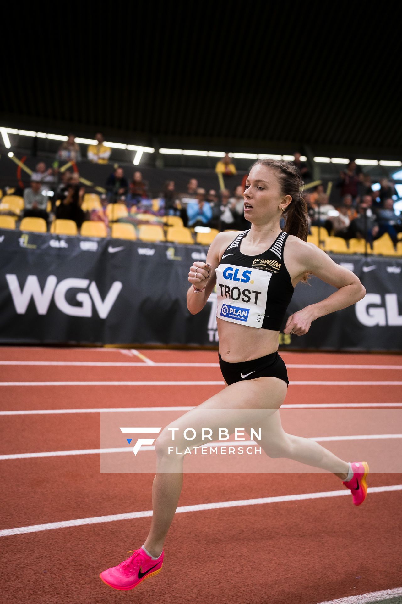 Katharina Trost (LG Stadtwerke Muenchen) bei den Deutschen Leichtathletik-Hallenmeisterschaften am 19.02.2023 in der Helmut-Koernig-Halle in Dortmund