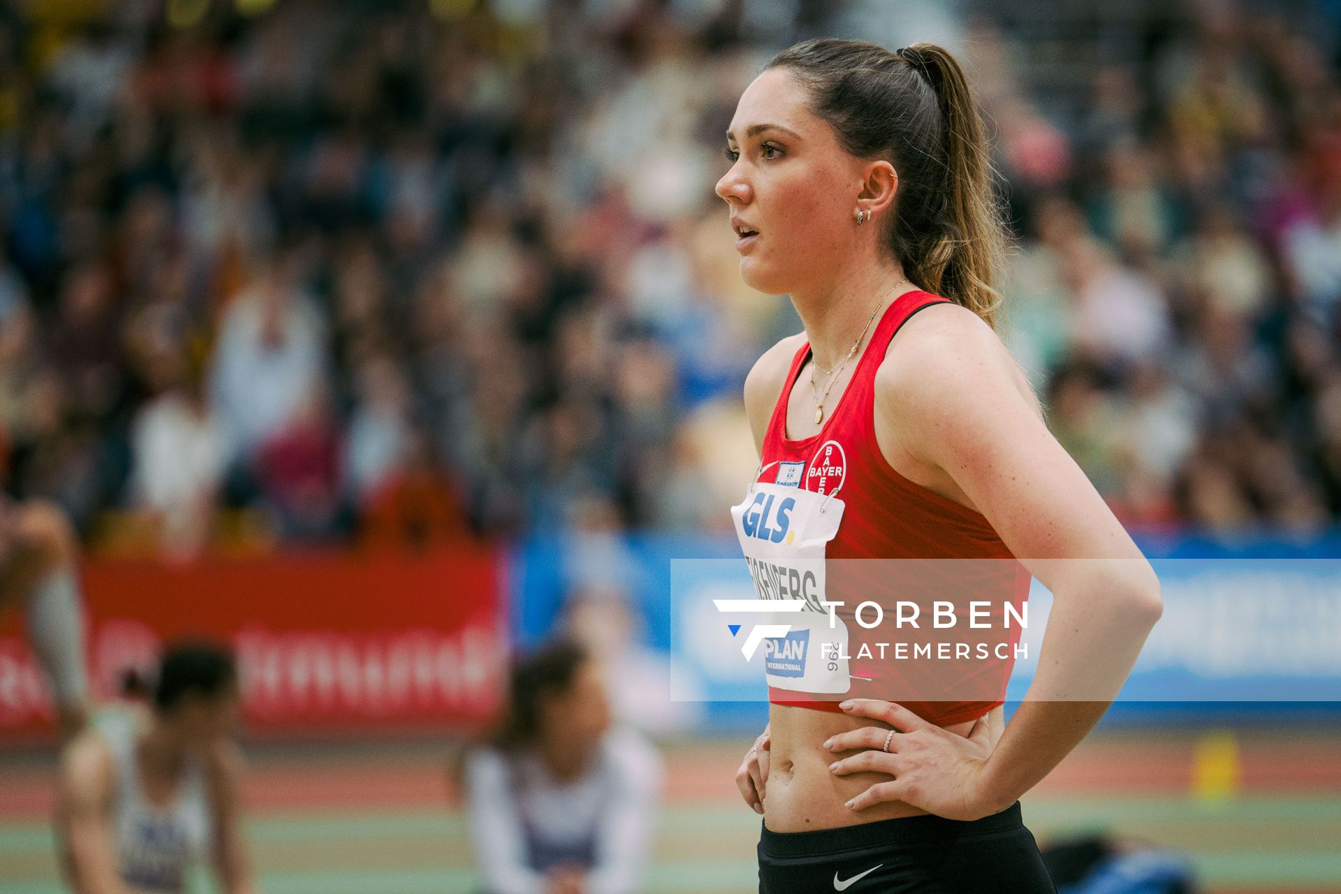 Sophie Weißenberg (TSV Bayer 04 Leverkusen) bei den Deutschen Leichtathletik-Hallenmeisterschaften am 19.02.2023 in der Helmut-Koernig-Halle in Dortmund