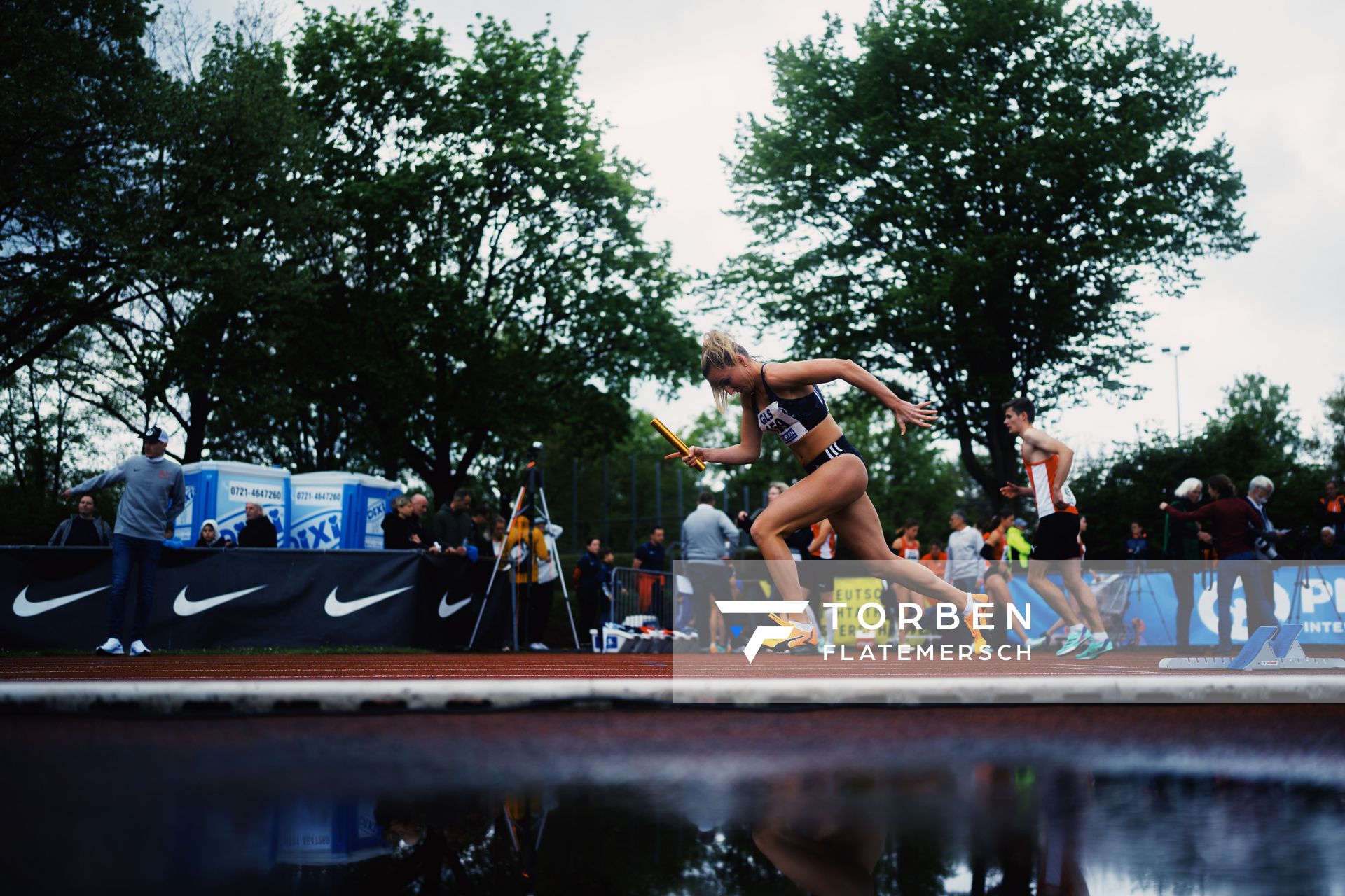 Michelle Janiak (SCC Berlin) am 29.04.2023 bei den deutschen Meisterschaften Langstaffel in Bietigheim-Bissingen