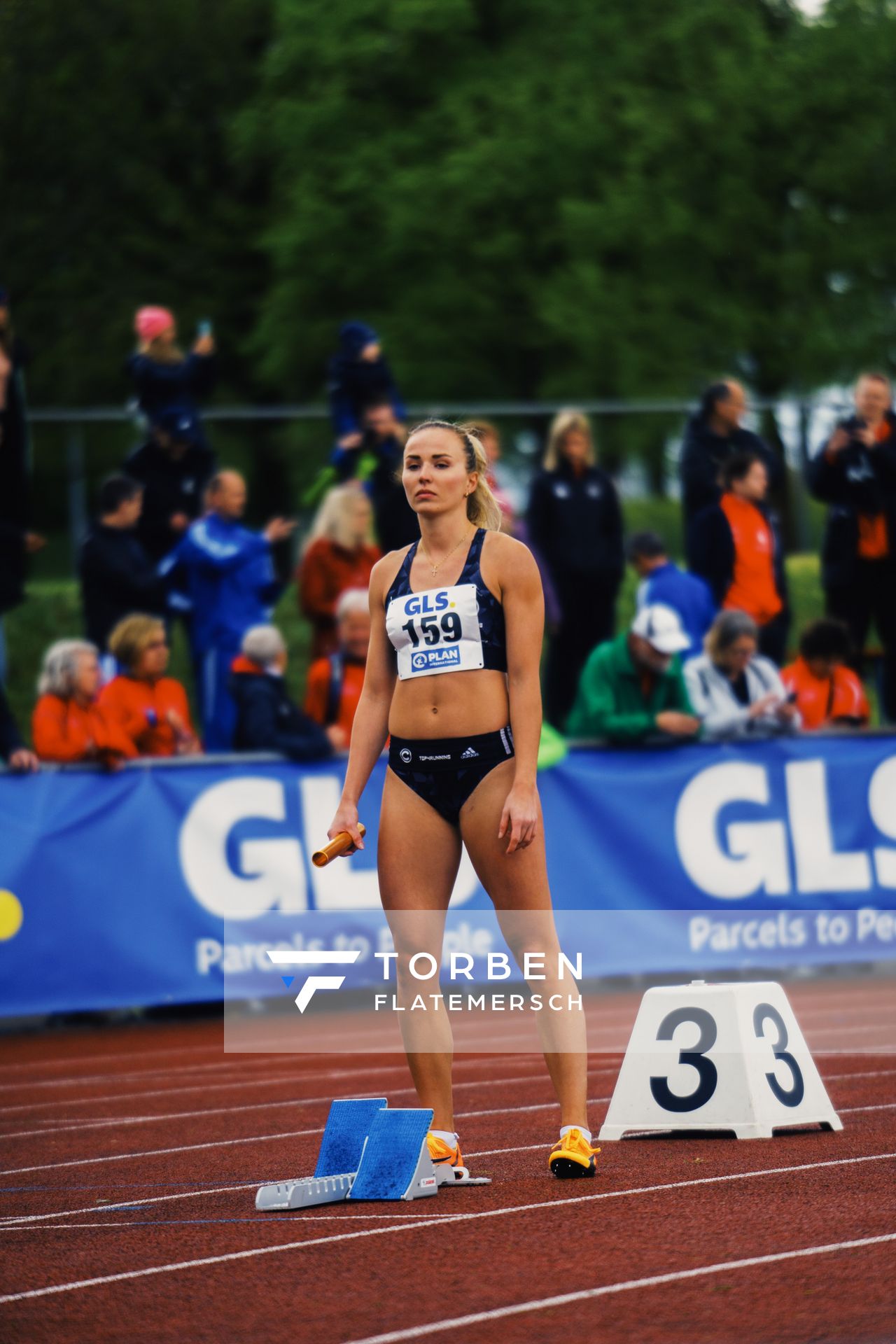 Michelle Janiak (SCC Berlin) am 29.04.2023 bei den deutschen Meisterschaften Langstaffel in Bietigheim-Bissingen