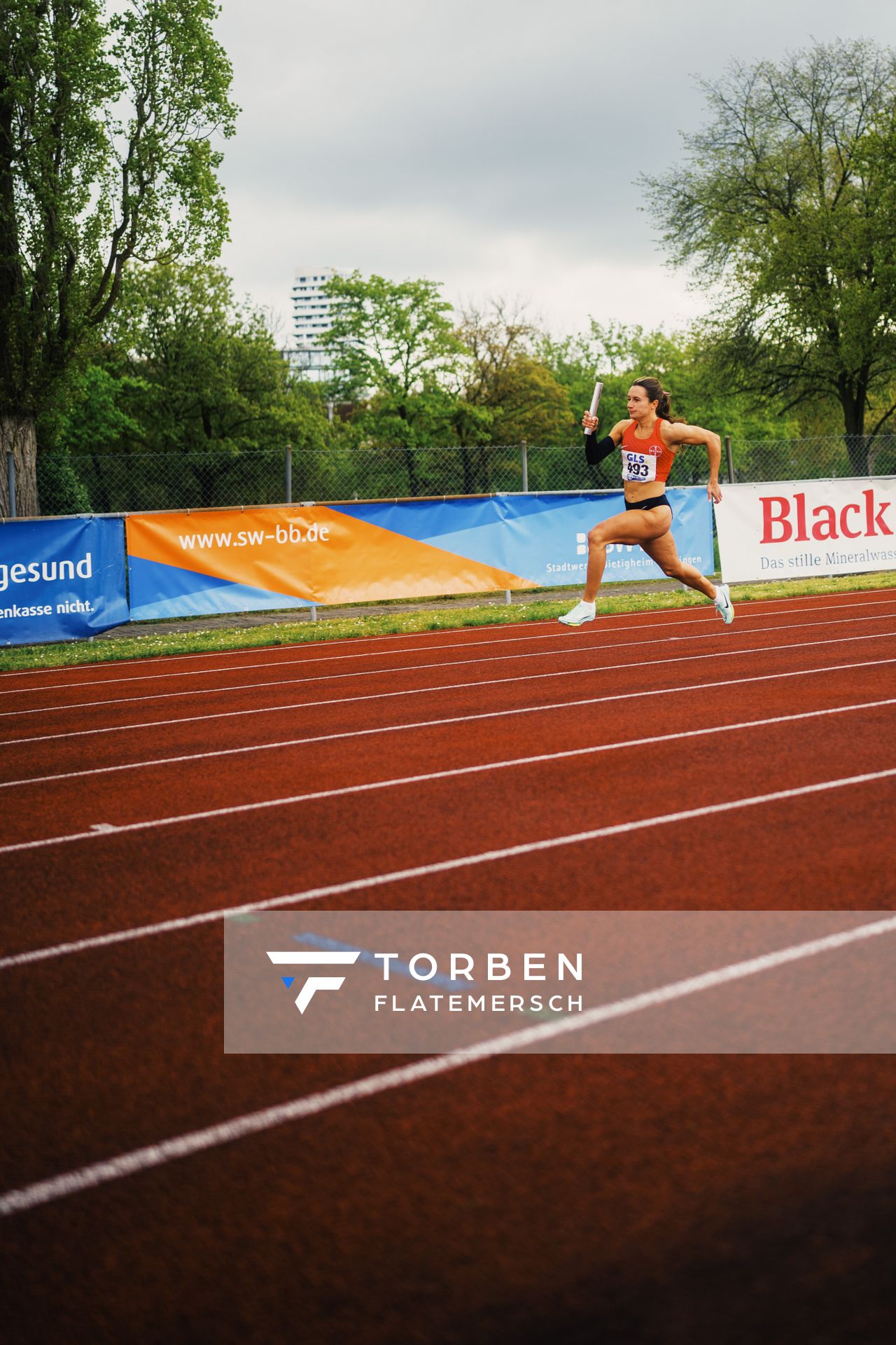 Judith Franzen (TSV Bayer o4 Leverkusen) am 29.04.2023 bei den deutschen Meisterschaften Langstaffel in Bietigheim-Bissingen