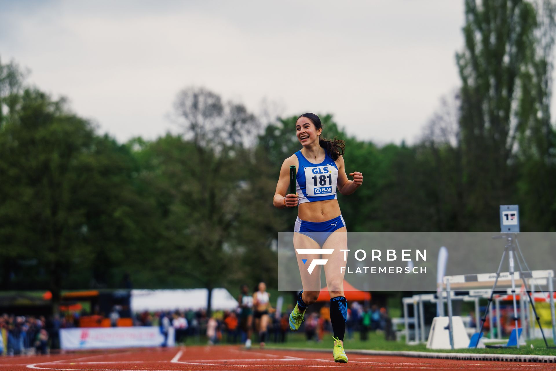Amelie-Johanna Fraeger (LAC Quelle Fuerth) am 29.04.2023 bei den deutschen Meisterschaften Langstaffel in Bietigheim-Bissingen
