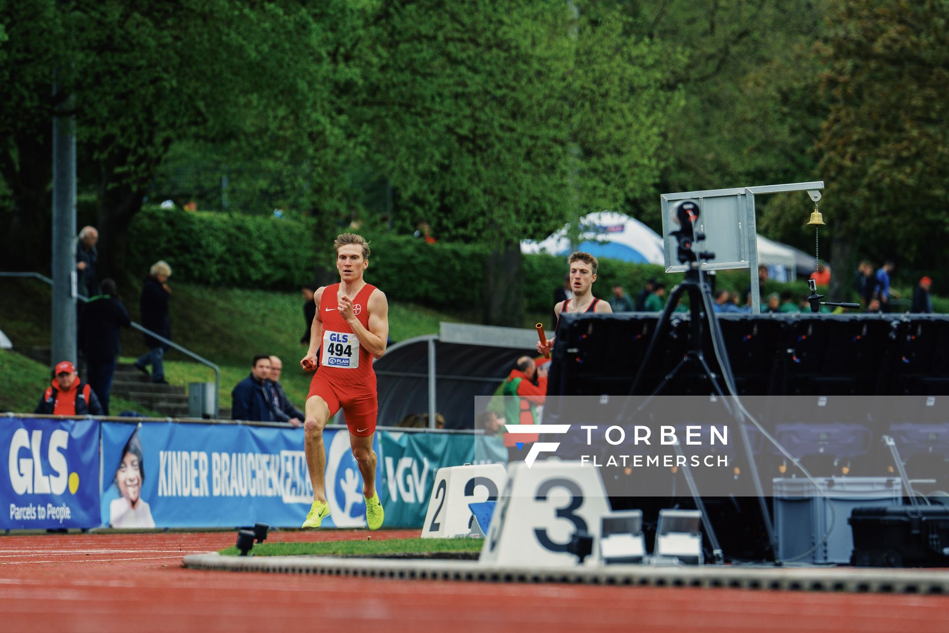 Till Grommisch (TSV Bayer 04 Leverkusen) am 29.04.2023 bei den deutschen Meisterschaften Langstaffel in Bietigheim-Bissingen