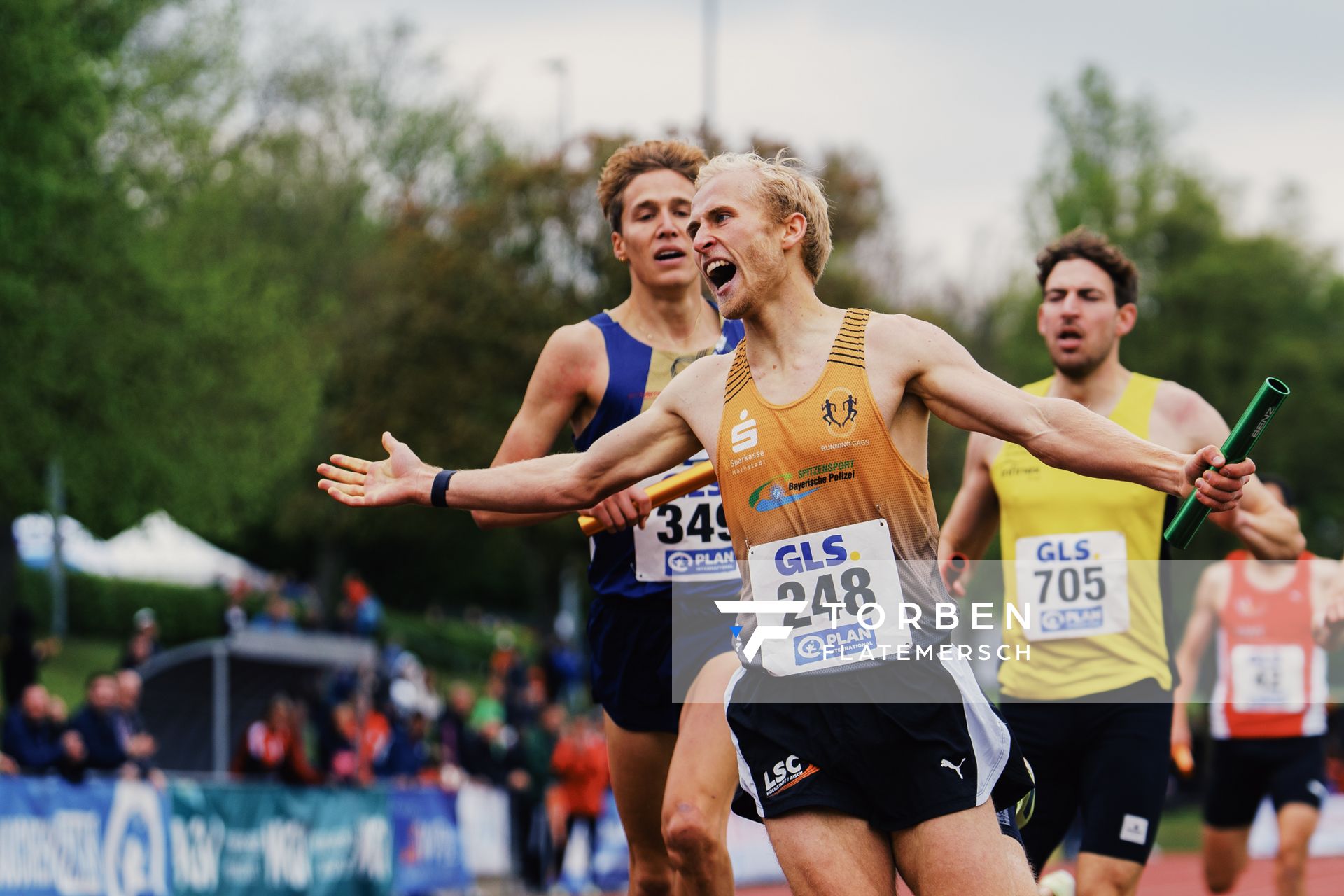 Florian Bremm (LSC Hoechstadt/Aisch) am 29.04.2023 bei den deutschen Meisterschaften Langstaffel in Bietigheim-Bissingen