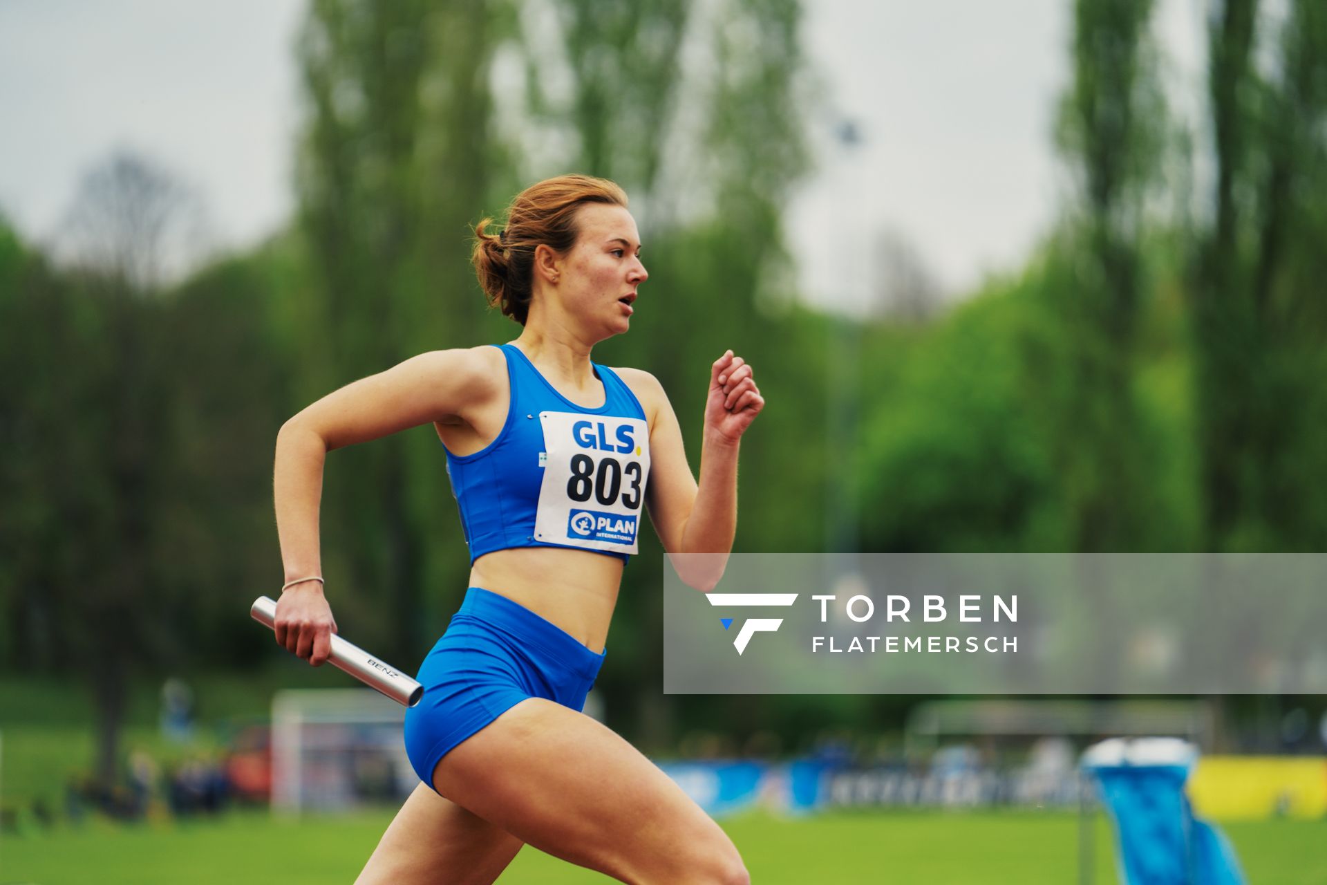 Pia Szymanowski (LAV Stadtwerke Tuebingen) am 29.04.2023 bei den deutschen Meisterschaften Langstaffel in Bietigheim-Bissingen