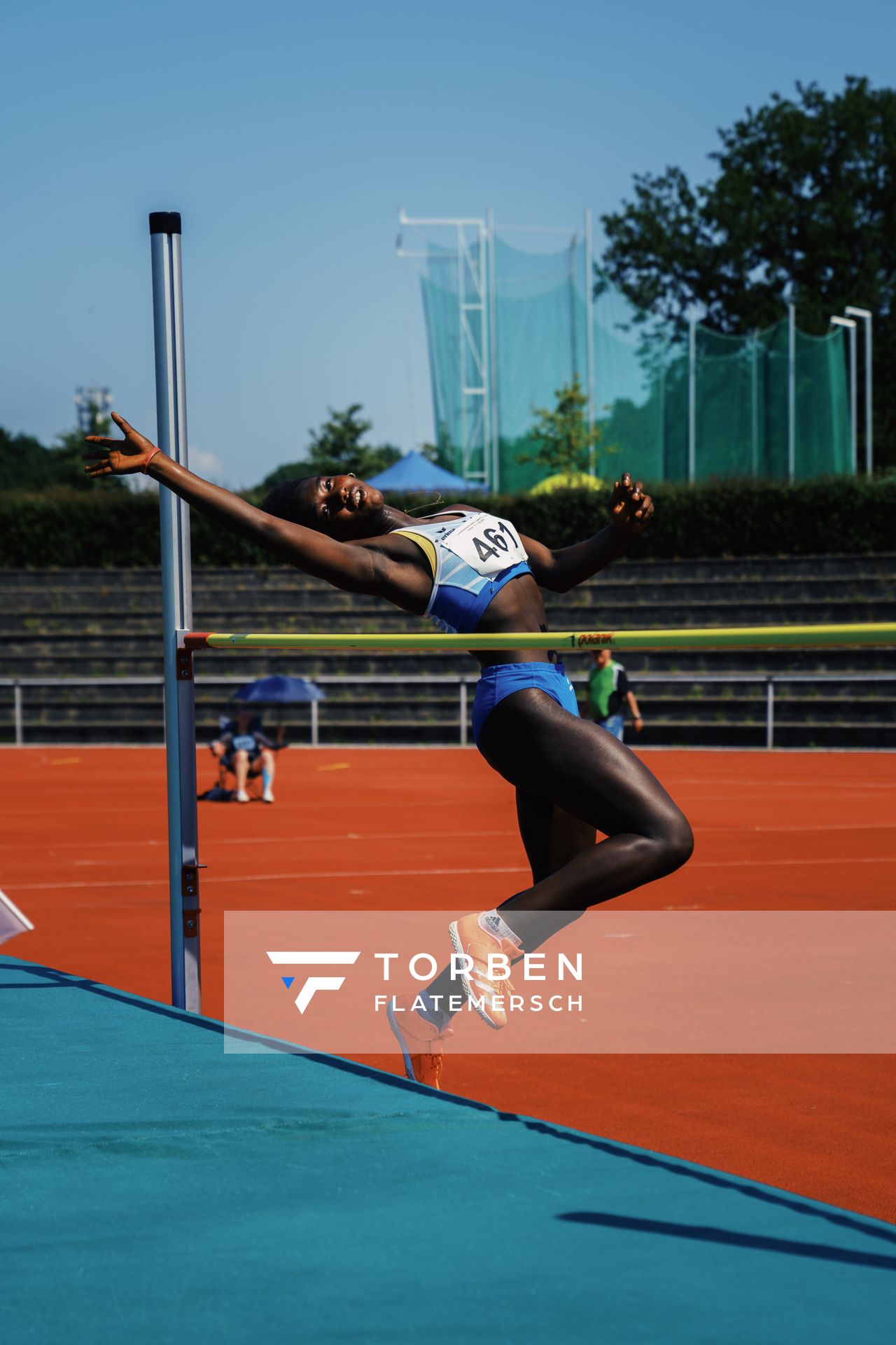 Bernice Amofa (VfL Stade) am 10.06.2023 waehrend den NLV + BLV U20/U16 Landesmeisterschaften im Stadion Berliner Ring in Verden