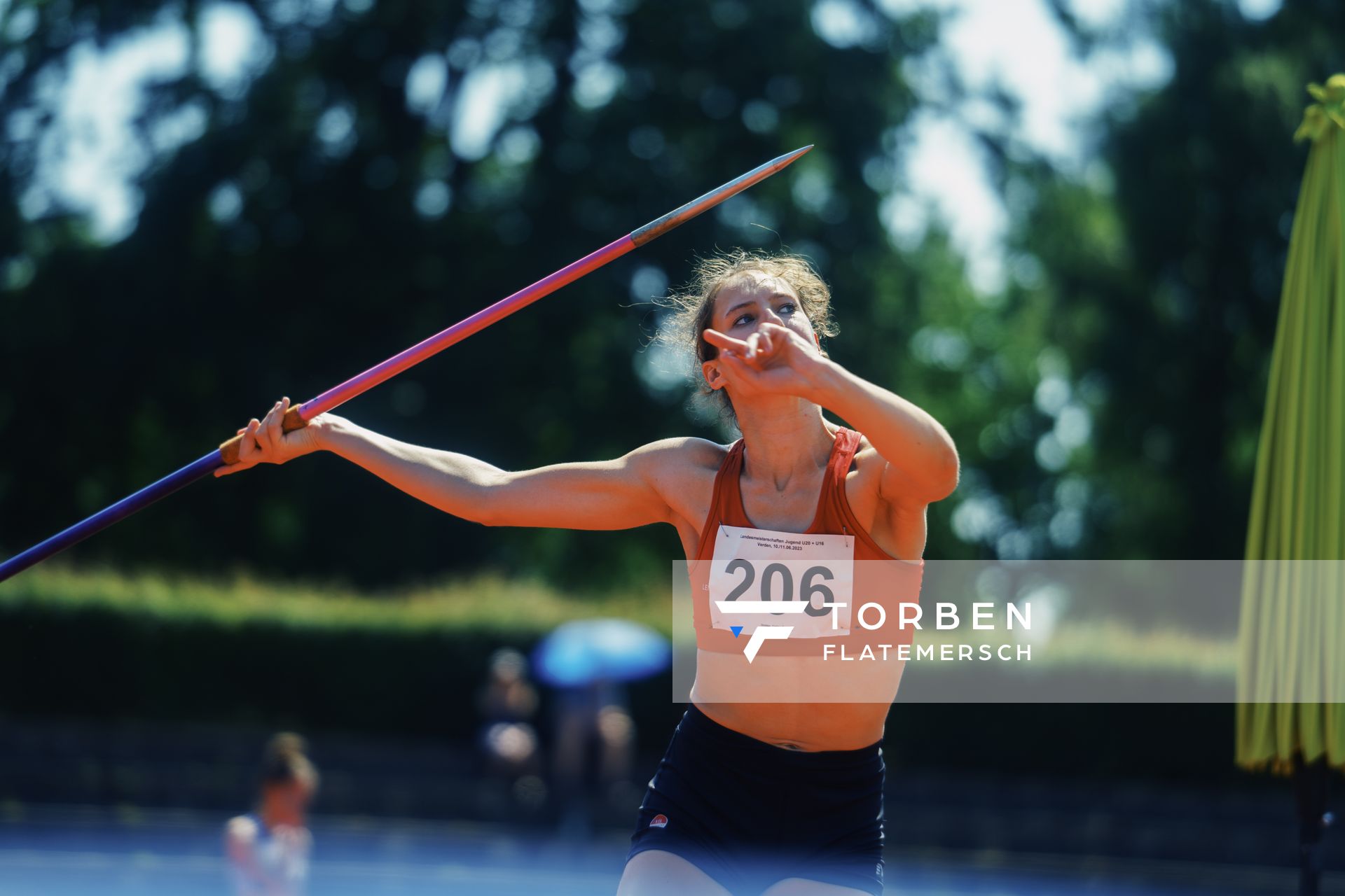 Celina Sophie Globke (VfL Eintracht Hannover) am 10.06.2023 waehrend den NLV + BLV U20/U16 Landesmeisterschaften im Stadion Berliner Ring in Verden