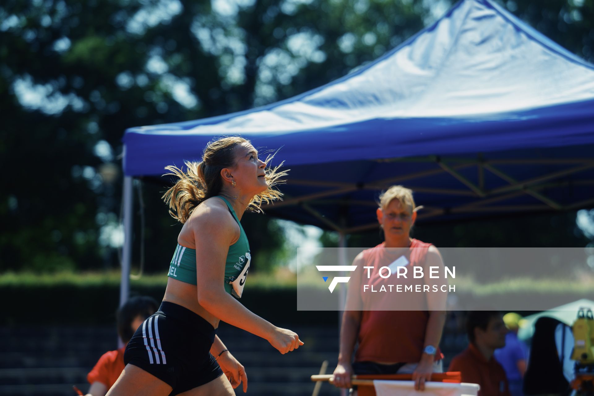 Christina Lahrs (TSV Wehdel) beim Speerwurf am 10.06.2023 waehrend den NLV + BLV U20/U16 Landesmeisterschaften im Stadion Berliner Ring in Verden