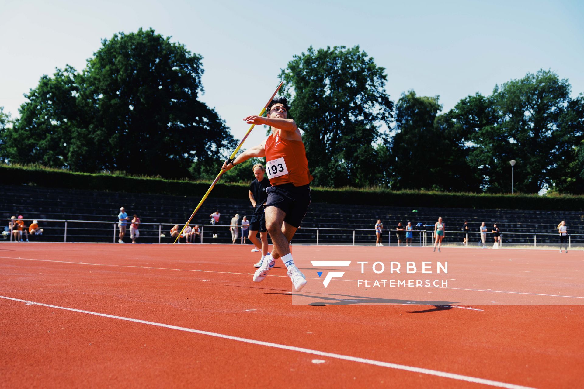 Lukas Tsoleridis (VfL Eintracht Hannover) beim Speerwurf am 11.06.2023 waehrend den NLV + BLV U20/U16 Landesmeisterschaften im Stadion Berliner Ring in Verden