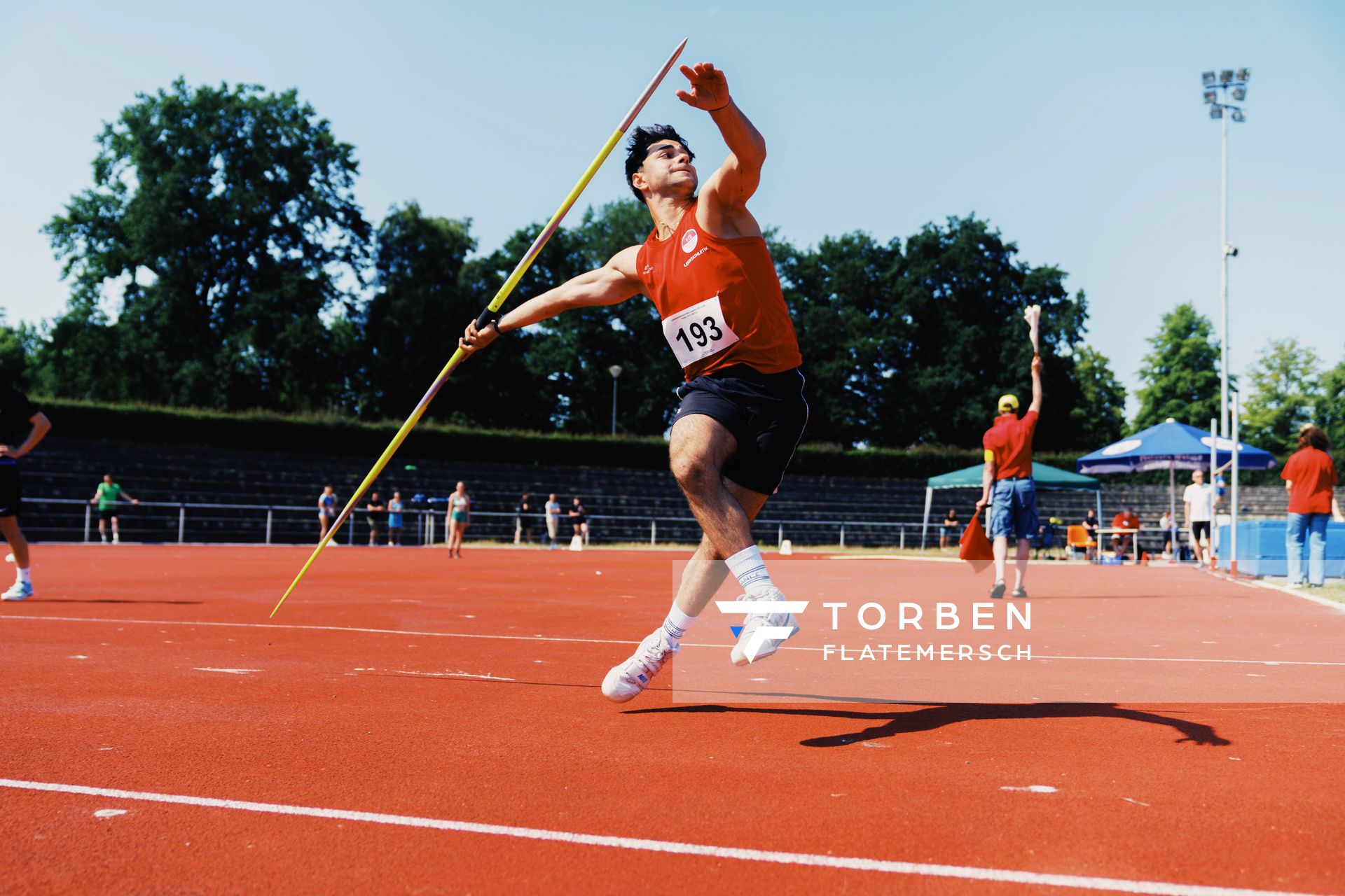 Lukas Tsoleridis (VfL Eintracht Hannover) beim Speerwurf am 11.06.2023 waehrend den NLV + BLV U20/U16 Landesmeisterschaften im Stadion Berliner Ring in Verden