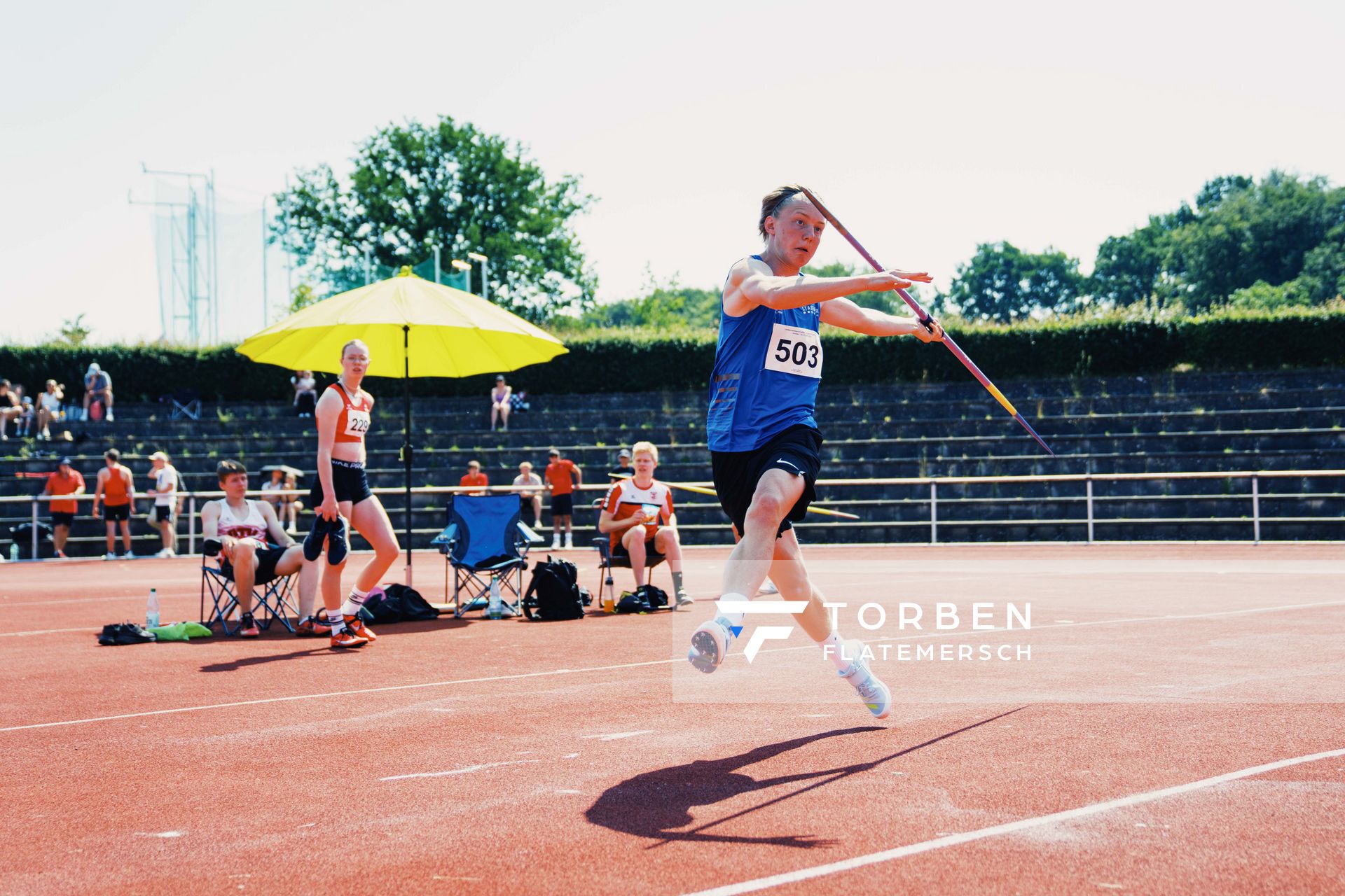 Mika Funck (TV Jahn Walsrode) am 11.06.2023 waehrend den NLV + BLV U20/U16 Landesmeisterschaften im Stadion Berliner Ring in Verden