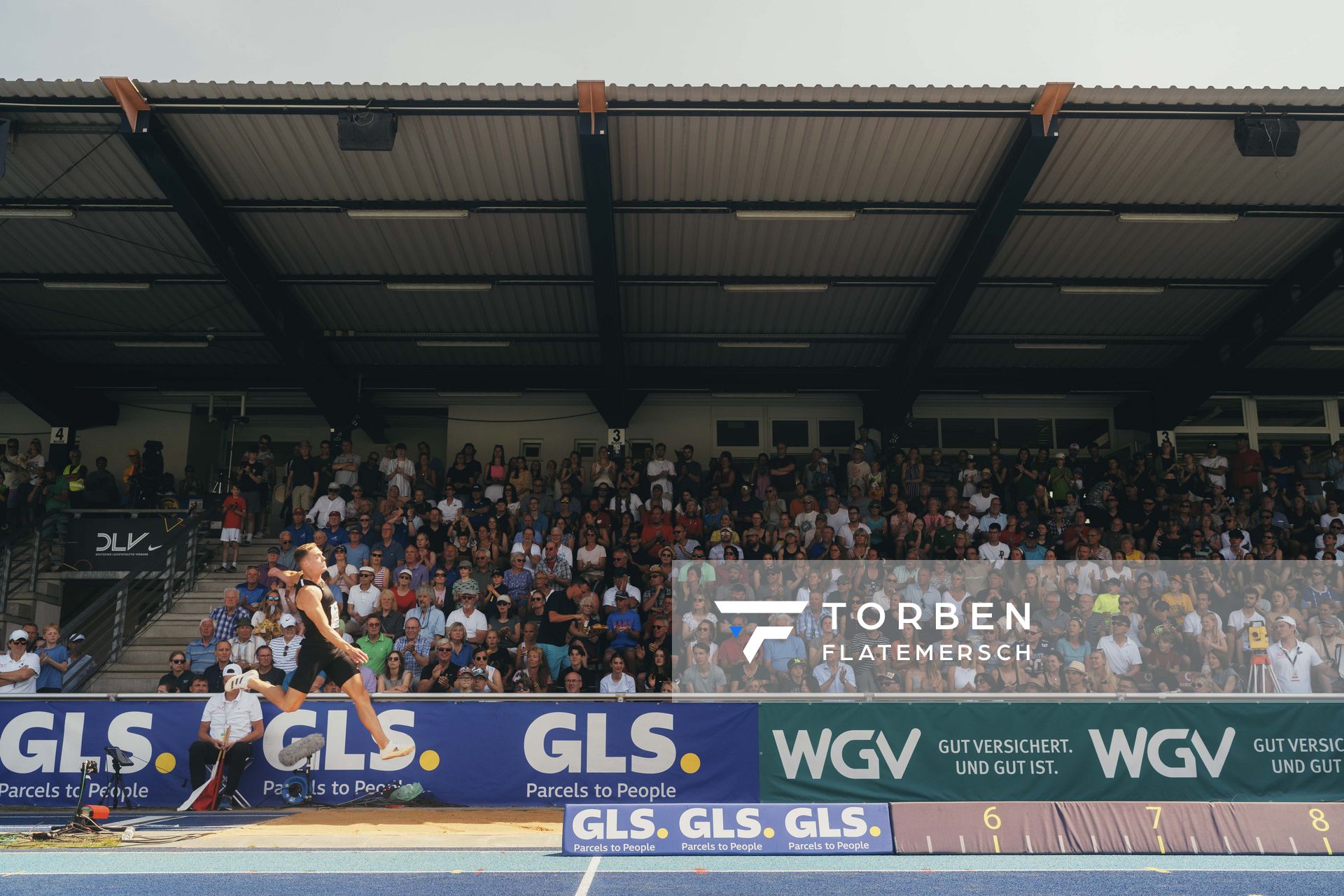Jannis Wolff (GER/Eintracht Frankfurt) im Weitsprung am 17.06.2023 beim Stadtwerke Ratingen Mehrkampf-Meeting im Stadion am Stadionring in Ratingen