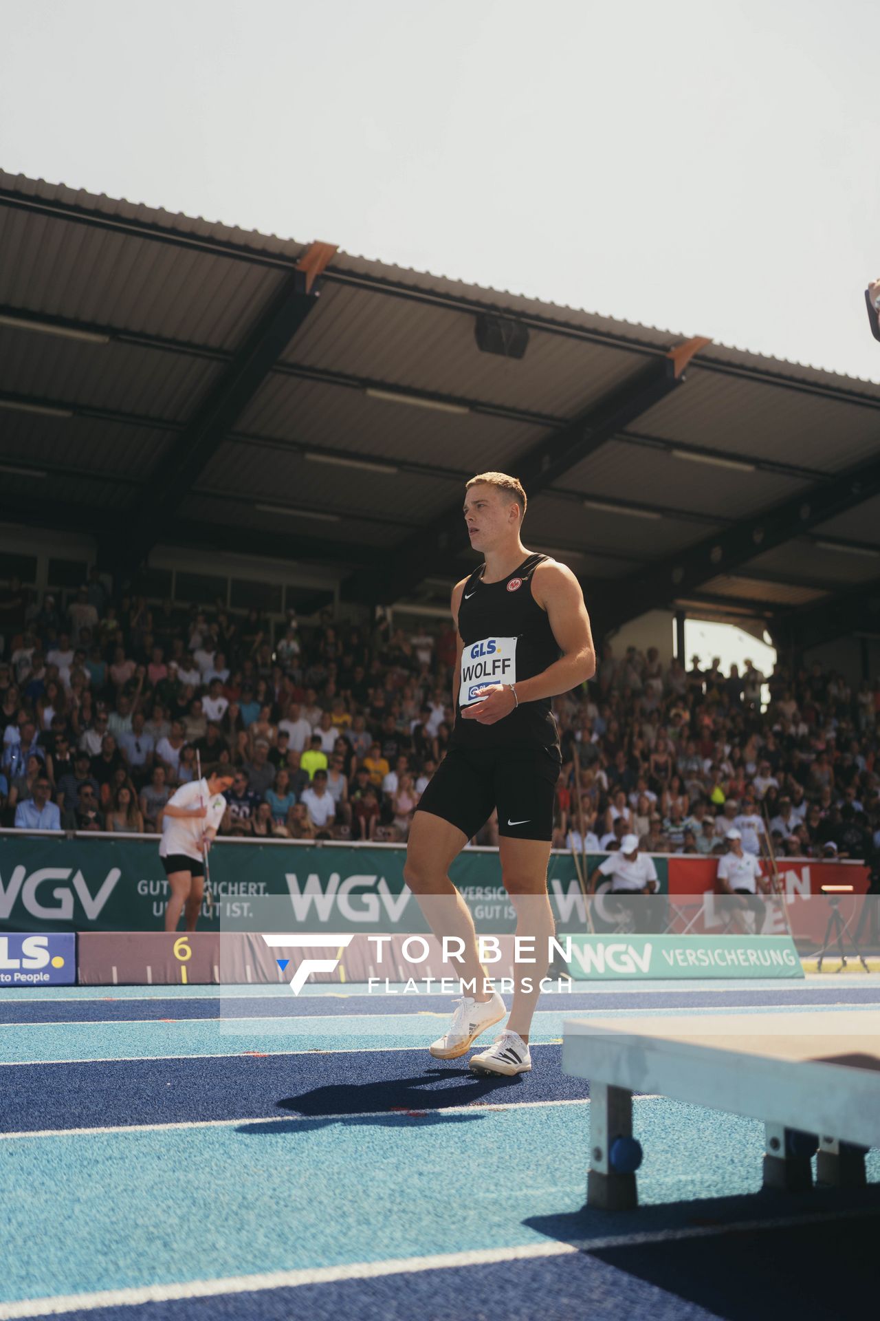 Jannis Wolff (GER/Eintracht Frankfurt) im Weitsprung am 17.06.2023 beim Stadtwerke Ratingen Mehrkampf-Meeting im Stadion am Stadionring in Ratingen