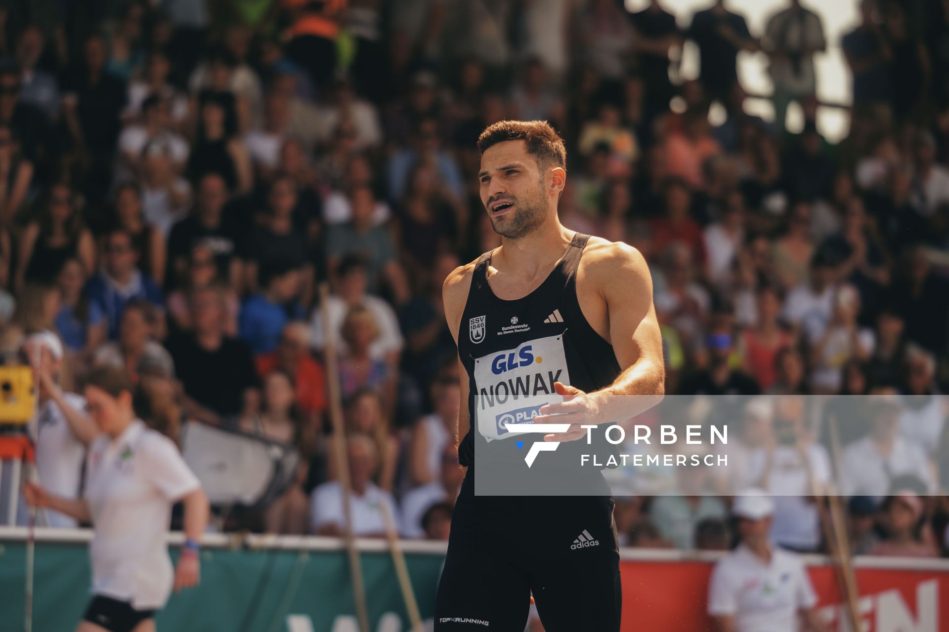 Tim Nowak (GER/SSV Ulm 1846) im Weitsprung am 17.06.2023 beim Stadtwerke Ratingen Mehrkampf-Meeting im Stadion am Stadionring in Ratingen
