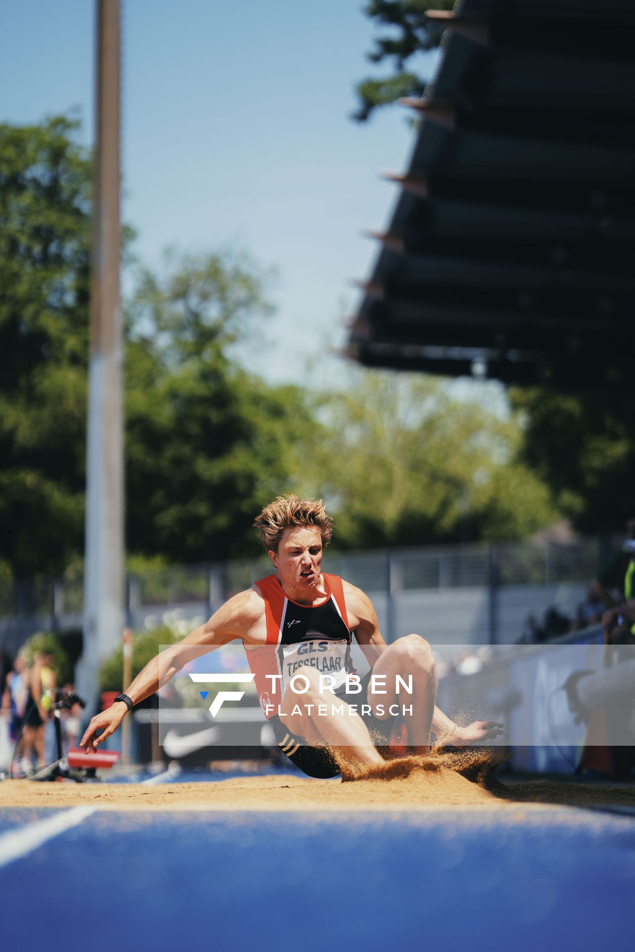 Jeff Tesselaar (NED/Niederlande) im Weitsprung am 17.06.2023 beim Stadtwerke Ratingen Mehrkampf-Meeting im Stadion am Stadionring in Ratingen