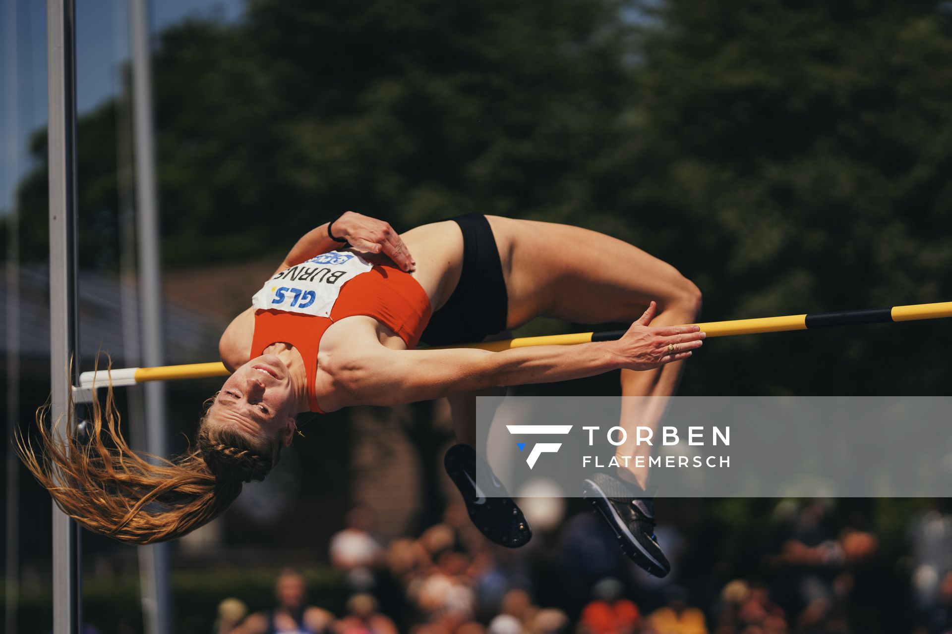 Shaina Burns (USA/Vereinigte Staaten von Amerika) im Hochsprung am 17.06.2023 beim Stadtwerke Ratingen Mehrkampf-Meeting im Stadion am Stadionring in Ratingen