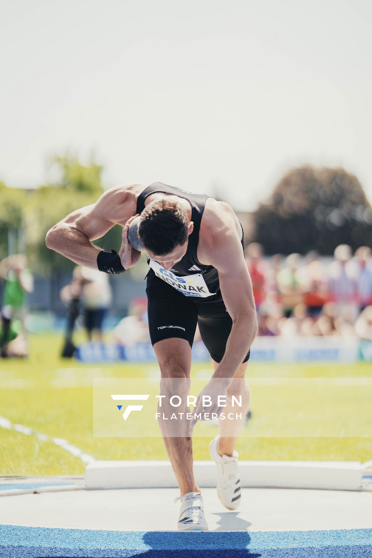 Tim Nowak (GER/SSV Ulm 1846) im Kugelstoßen im Hochsprung am 17.06.2023 beim Stadtwerke Ratingen Mehrkampf-Meeting im Stadion am Stadionring in Ratingen