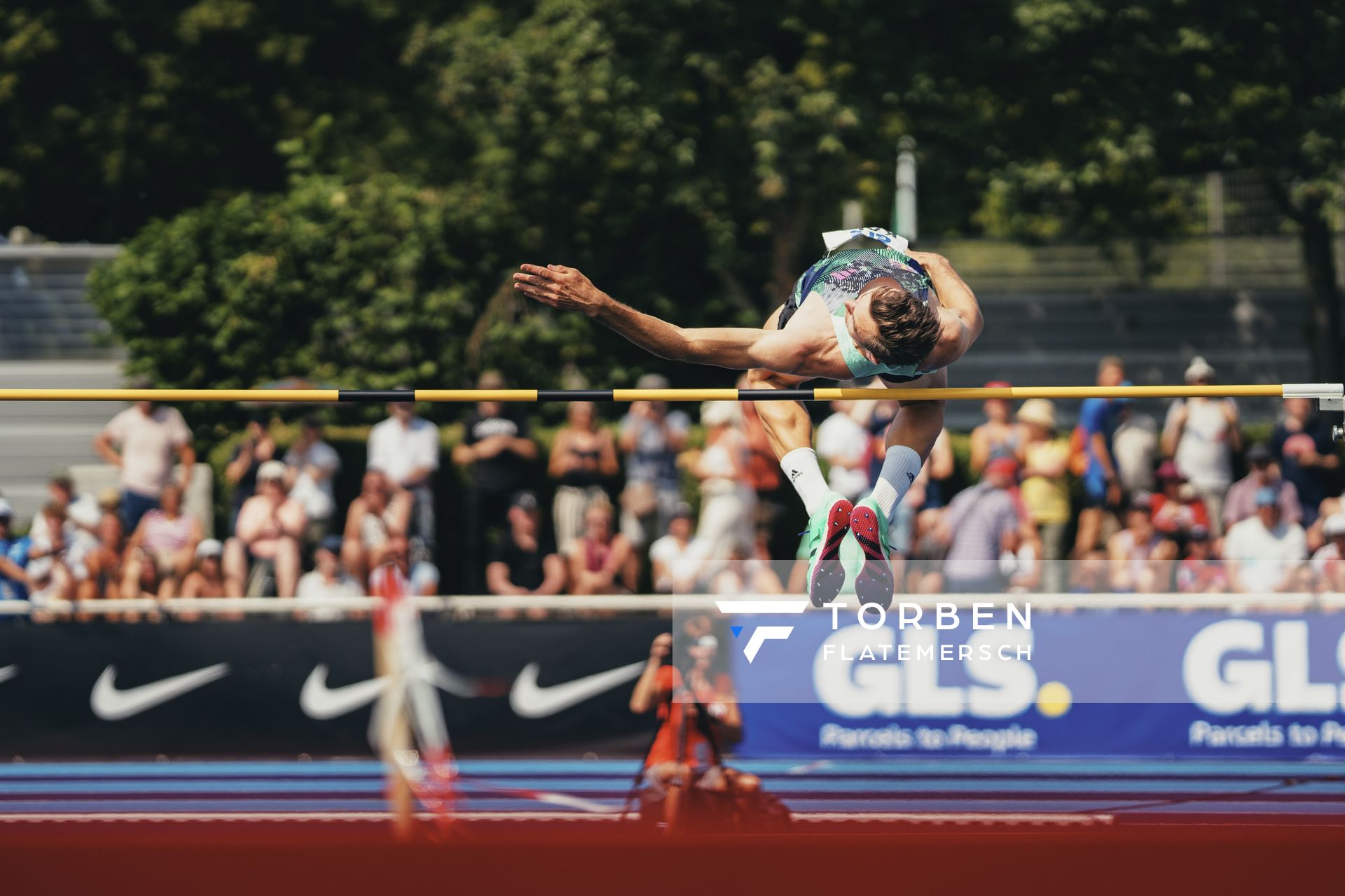 Niklas Kaul (GER/USC Mainz) beim Hochsprung am 17.06.2023 beim Stadtwerke Ratingen Mehrkampf-Meeting im Stadion am Stadionring in Ratingen