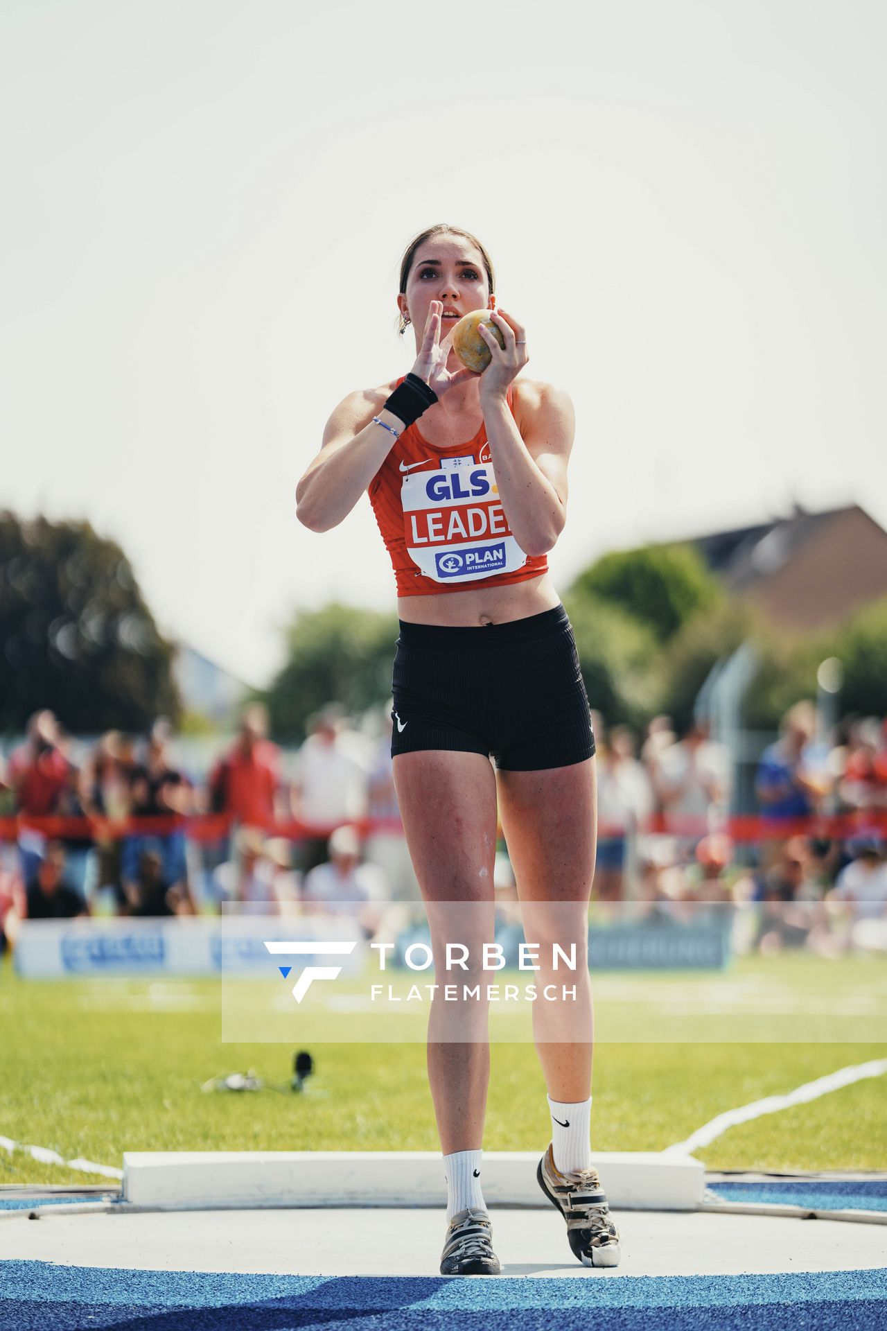 Sophie Weißenberg (GER/TSV Bayer 04 Leverkusen) beim Kugelstoßen am 17.06.2023 beim Stadtwerke Ratingen Mehrkampf-Meeting im Stadion am Stadionring in Ratingen