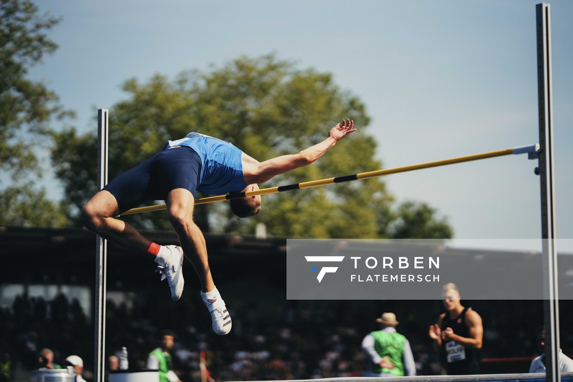 Nico Beckers (GER/LAV Bayer Uerd./Dormagen) im Hochsprung am 17.06.2023 beim Stadtwerke Ratingen Mehrkampf-Meeting im Stadion am Stadionring in Ratingen