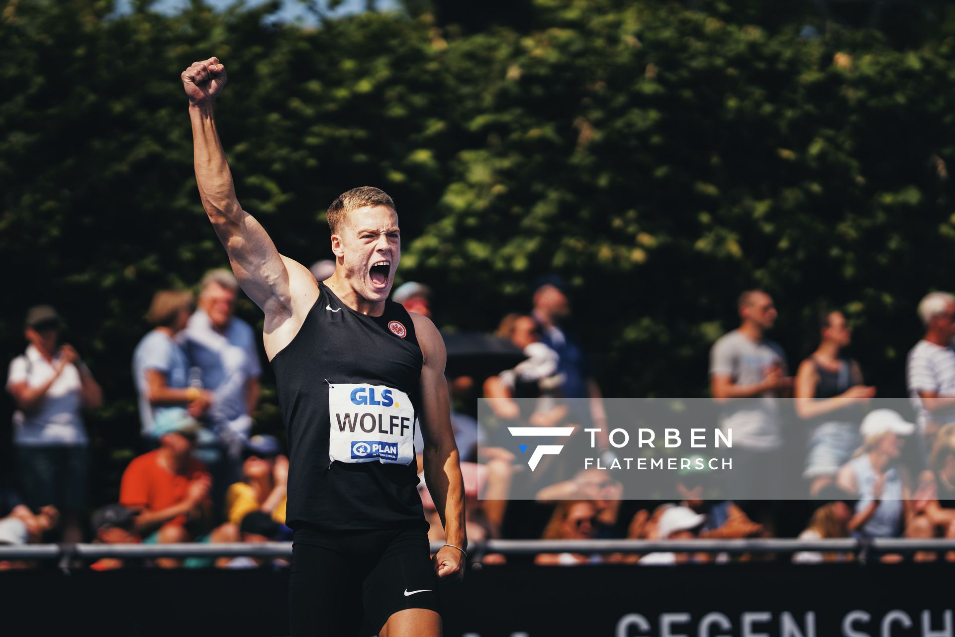 Jannis Wolff (GER/Eintracht Frankfurt) im Hochsprung am 17.06.2023 beim Stadtwerke Ratingen Mehrkampf-Meeting im Stadion am Stadionring in Ratingen