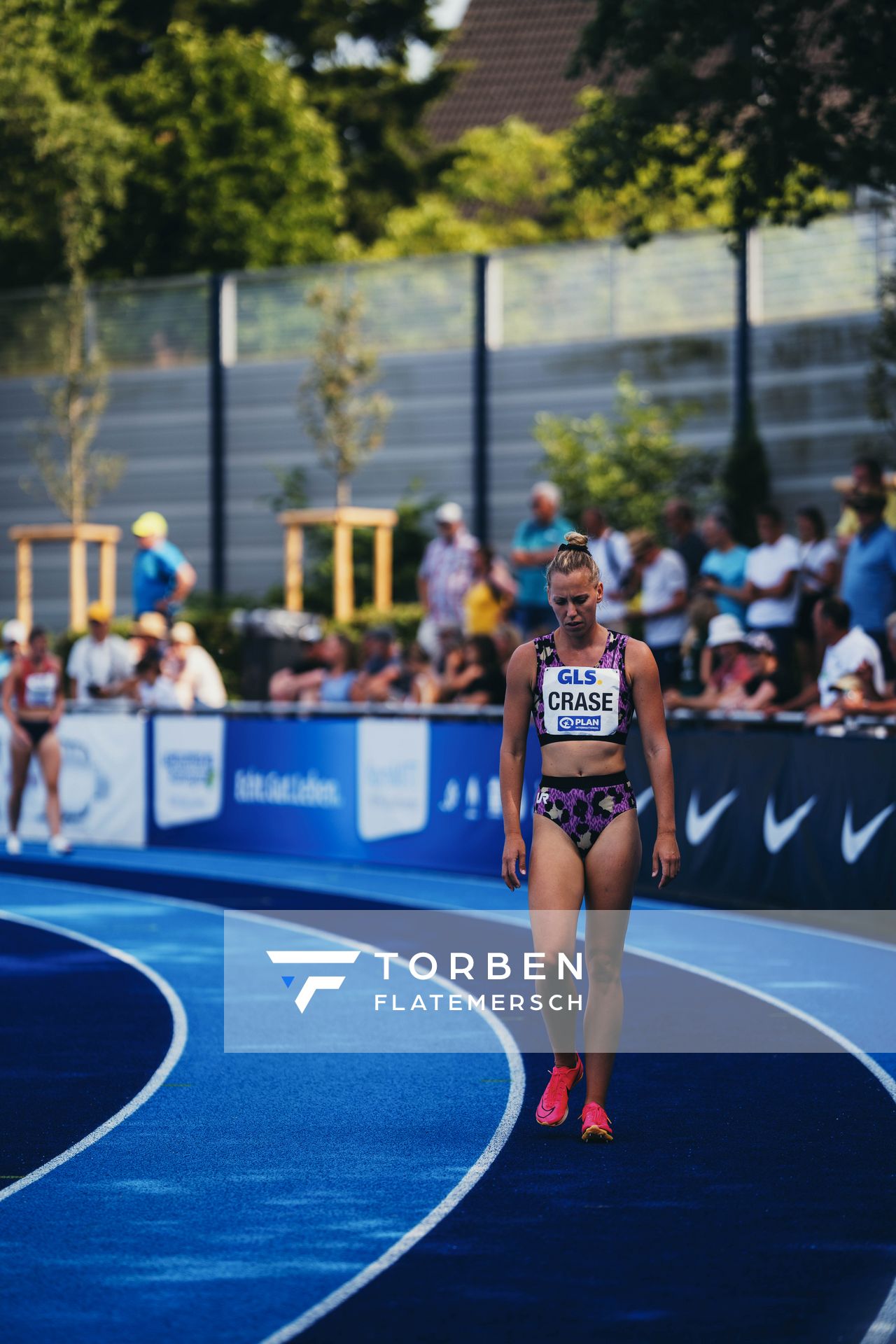 Taneille Crase (AUS/Australien) ueber 200m am 17.06.2023 beim Stadtwerke Ratingen Mehrkampf-Meeting im Stadion am Stadionring in Ratingen