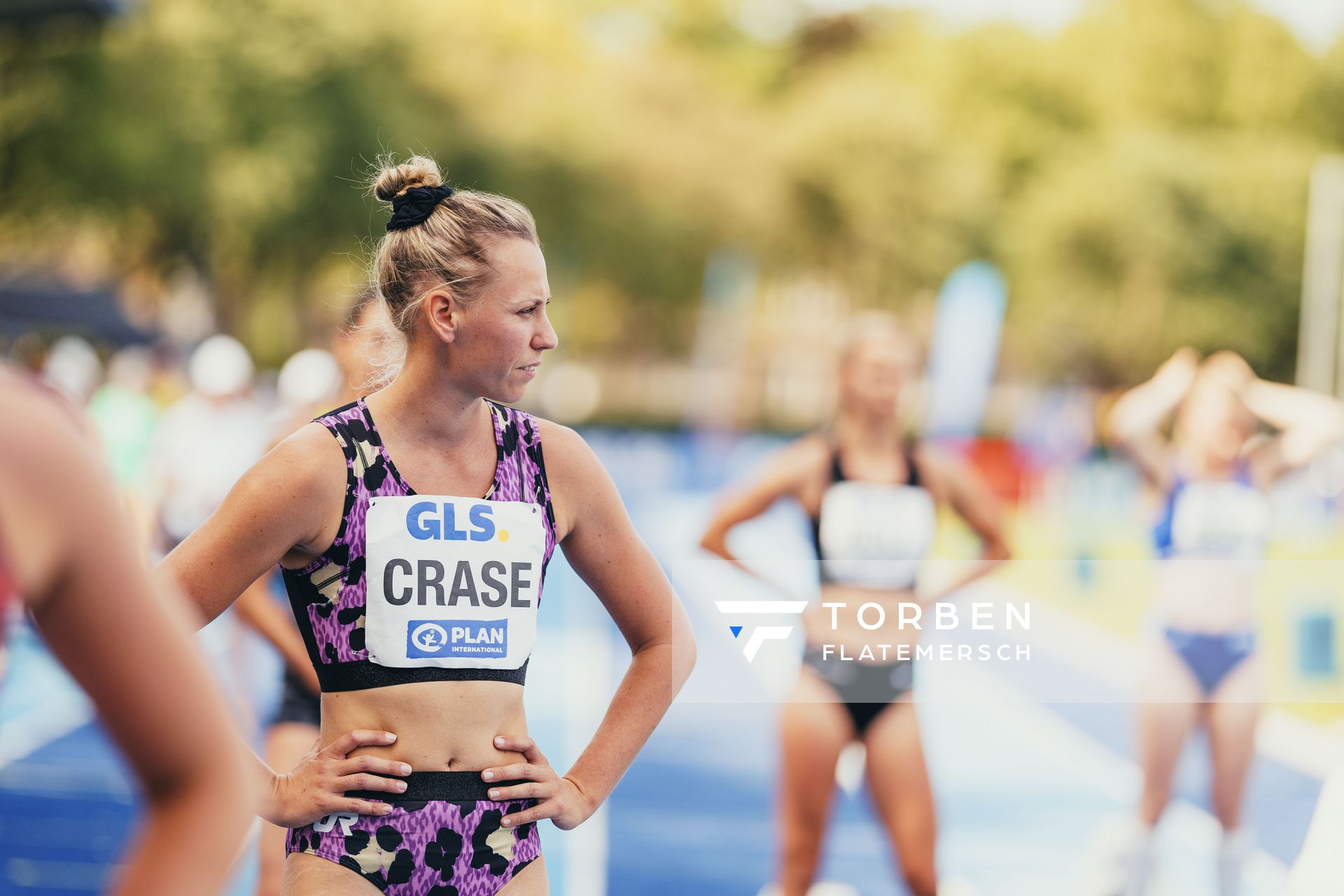 Taneille Crase (AUS/Australien) ueber 200m am 17.06.2023 beim Stadtwerke Ratingen Mehrkampf-Meeting im Stadion am Stadionring in Ratingen