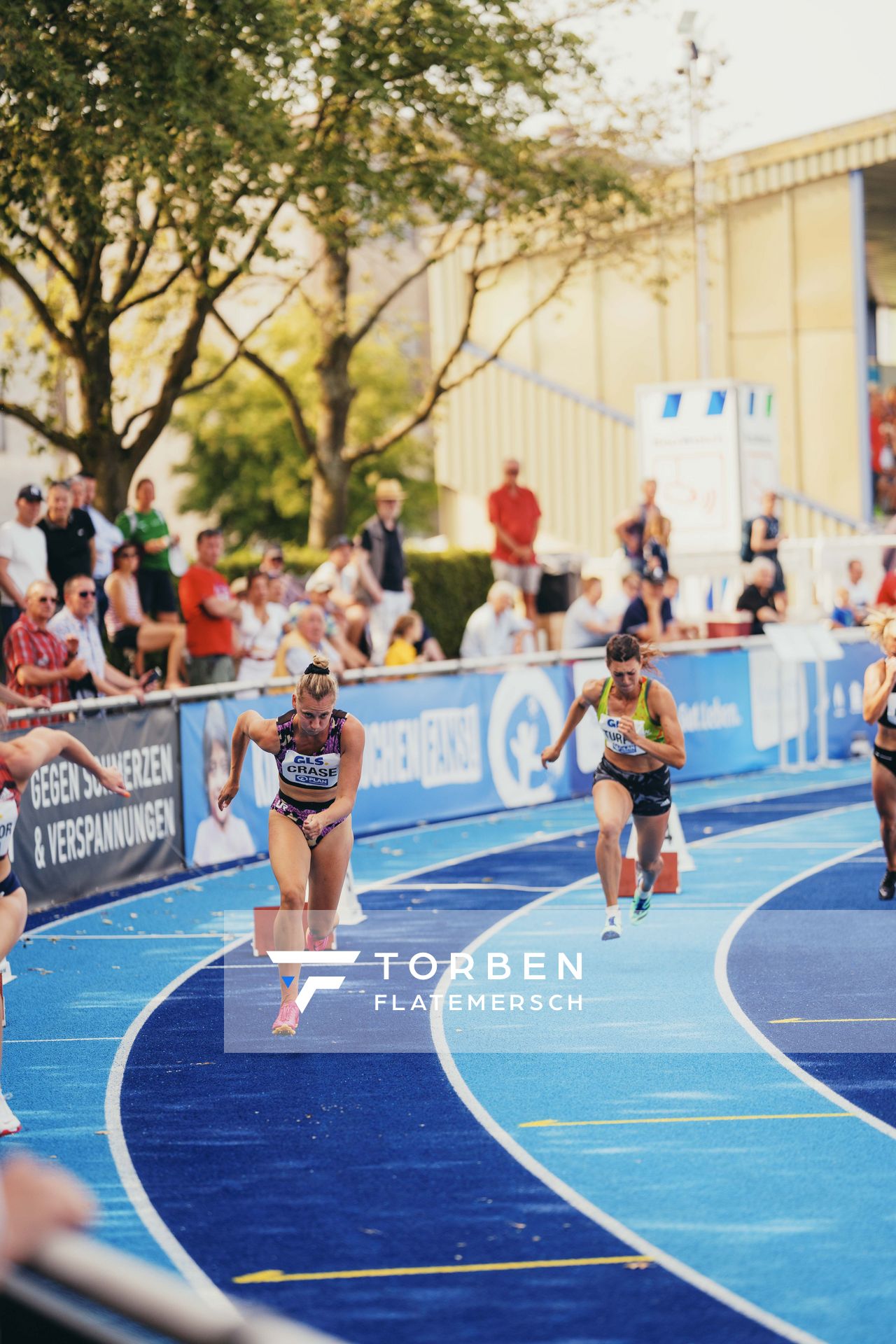 Taneille Crase (AUS/Australien) ueber 200m am 17.06.2023 beim Stadtwerke Ratingen Mehrkampf-Meeting im Stadion am Stadionring in Ratingen