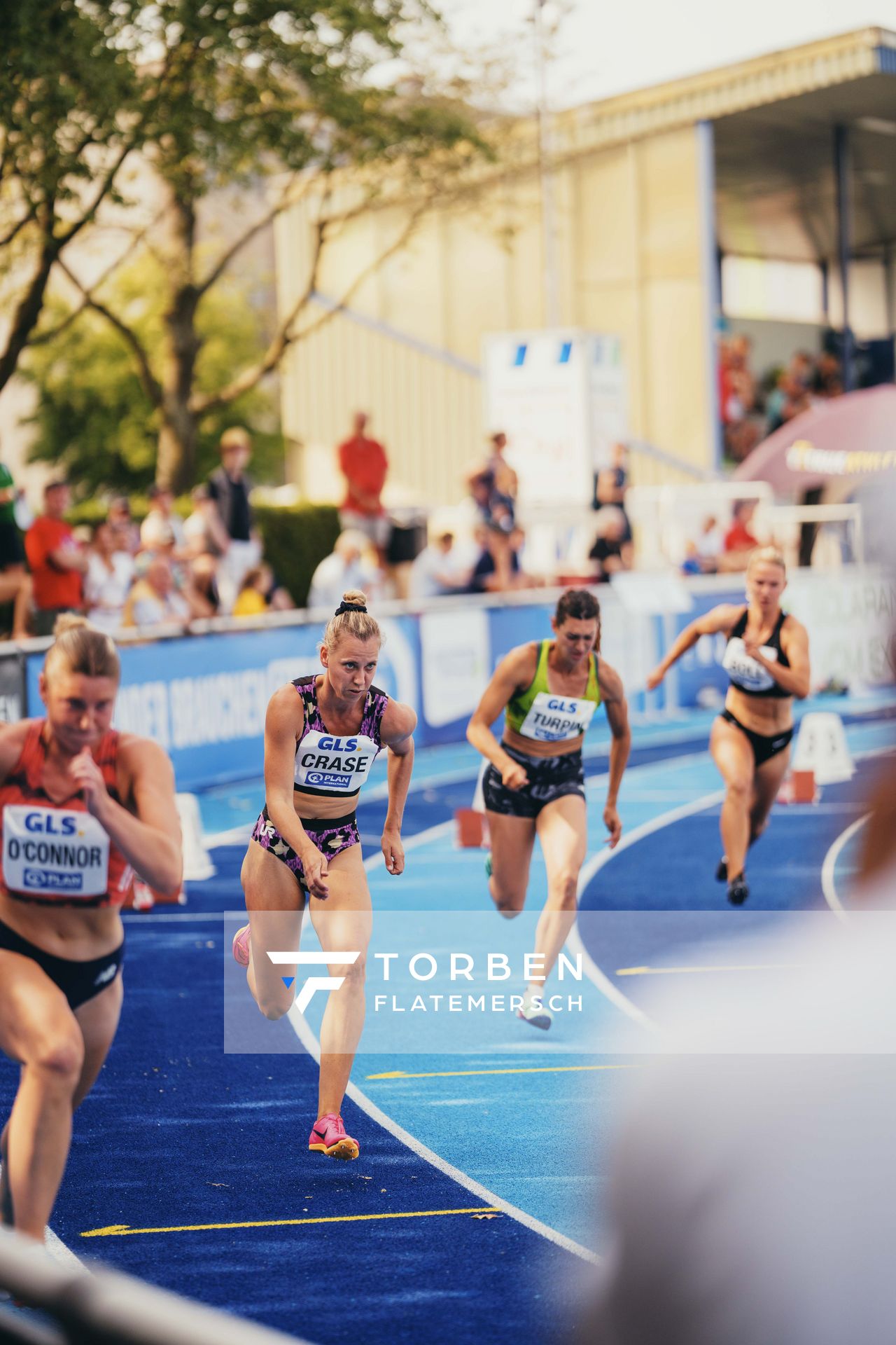 Taneille Crase (AUS/Australien) ueber 200m am 17.06.2023 beim Stadtwerke Ratingen Mehrkampf-Meeting im Stadion am Stadionring in Ratingen