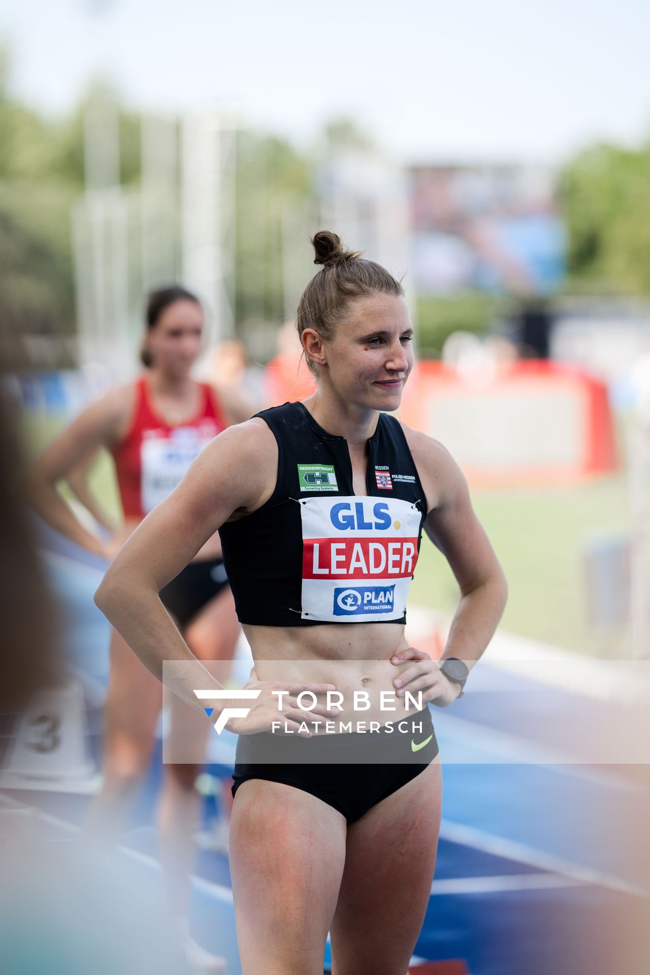 Carolin Schaefer (GER/Eintracht Frankfurt) ueber 200m am 17.06.2023 beim Stadtwerke Ratingen Mehrkampf-Meeting im Stadion am Stadionring in Ratingen