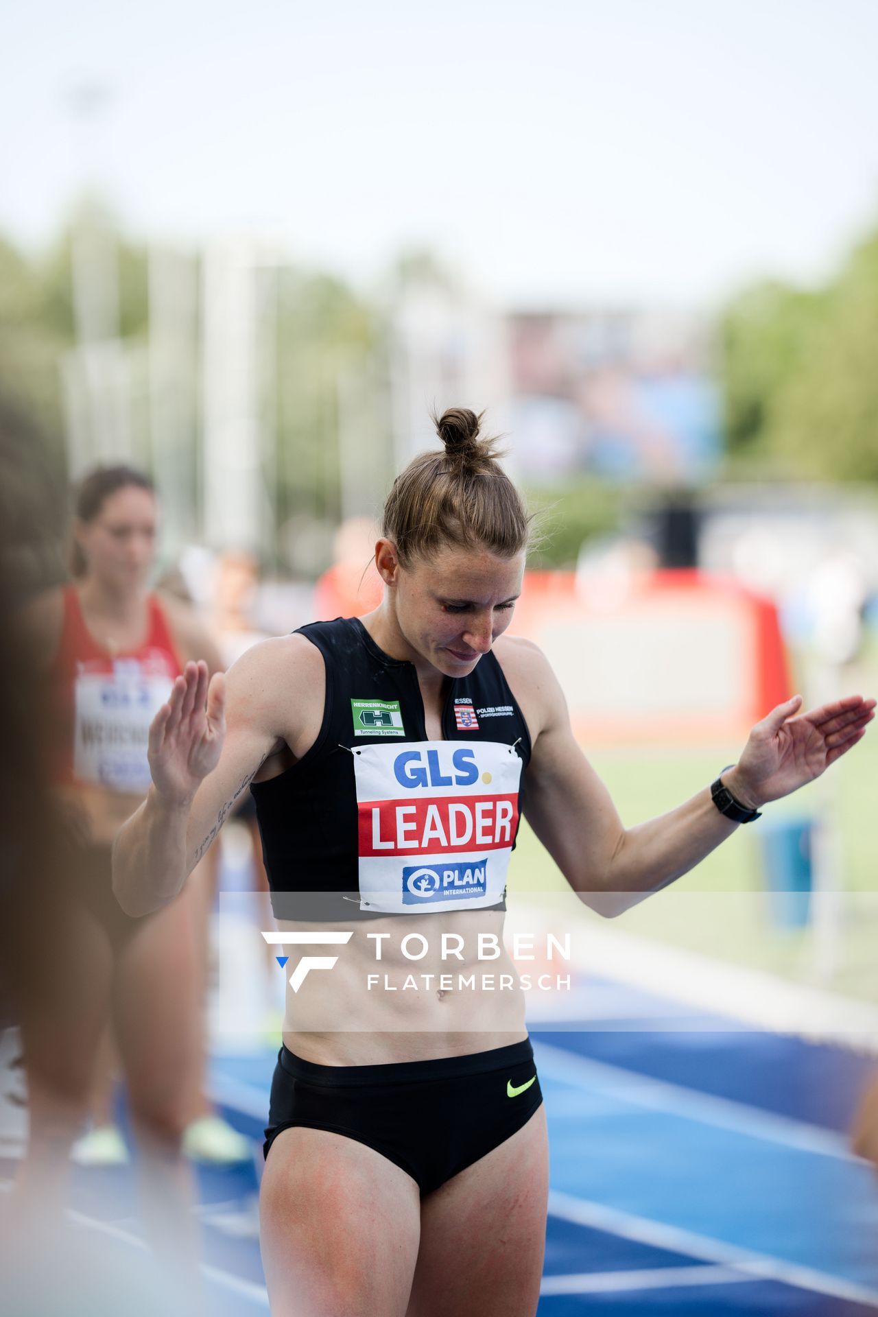 Carolin Schaefer (GER/Eintracht Frankfurt) ueber 200m am 17.06.2023 beim Stadtwerke Ratingen Mehrkampf-Meeting im Stadion am Stadionring in Ratingen