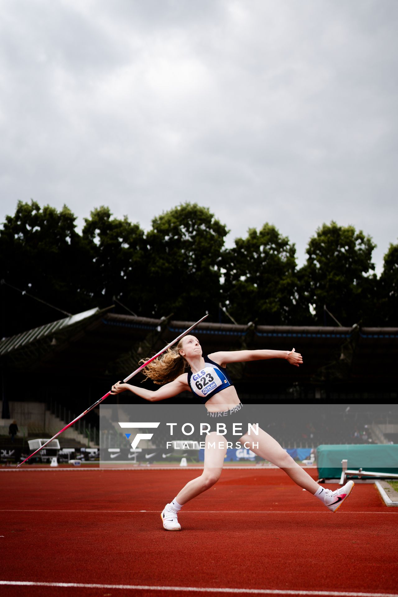 Mirja Lukas (LG Coesfeld) im Speerwurf am 02.07.2023 waehrend den deutschen U23 Leichtathletik-Meisterschaften im Jahnstadion in Göttingen