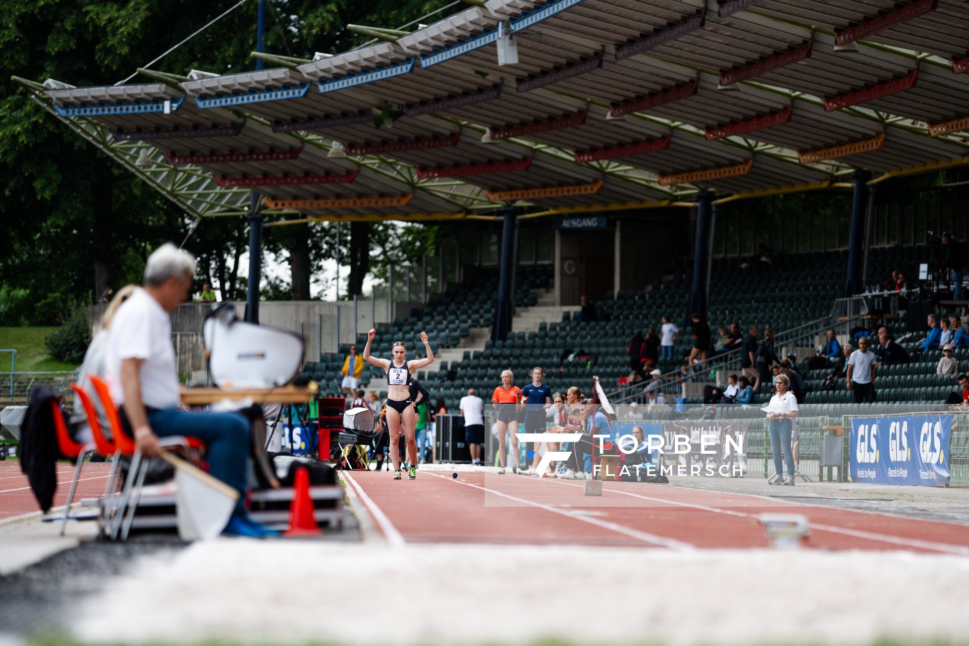 Katharina Flaig (LG Offenburg) am 02.07.2023 waehrend den deutschen U23 Leichtathletik-Meisterschaften im Jahnstadion in Göttingen