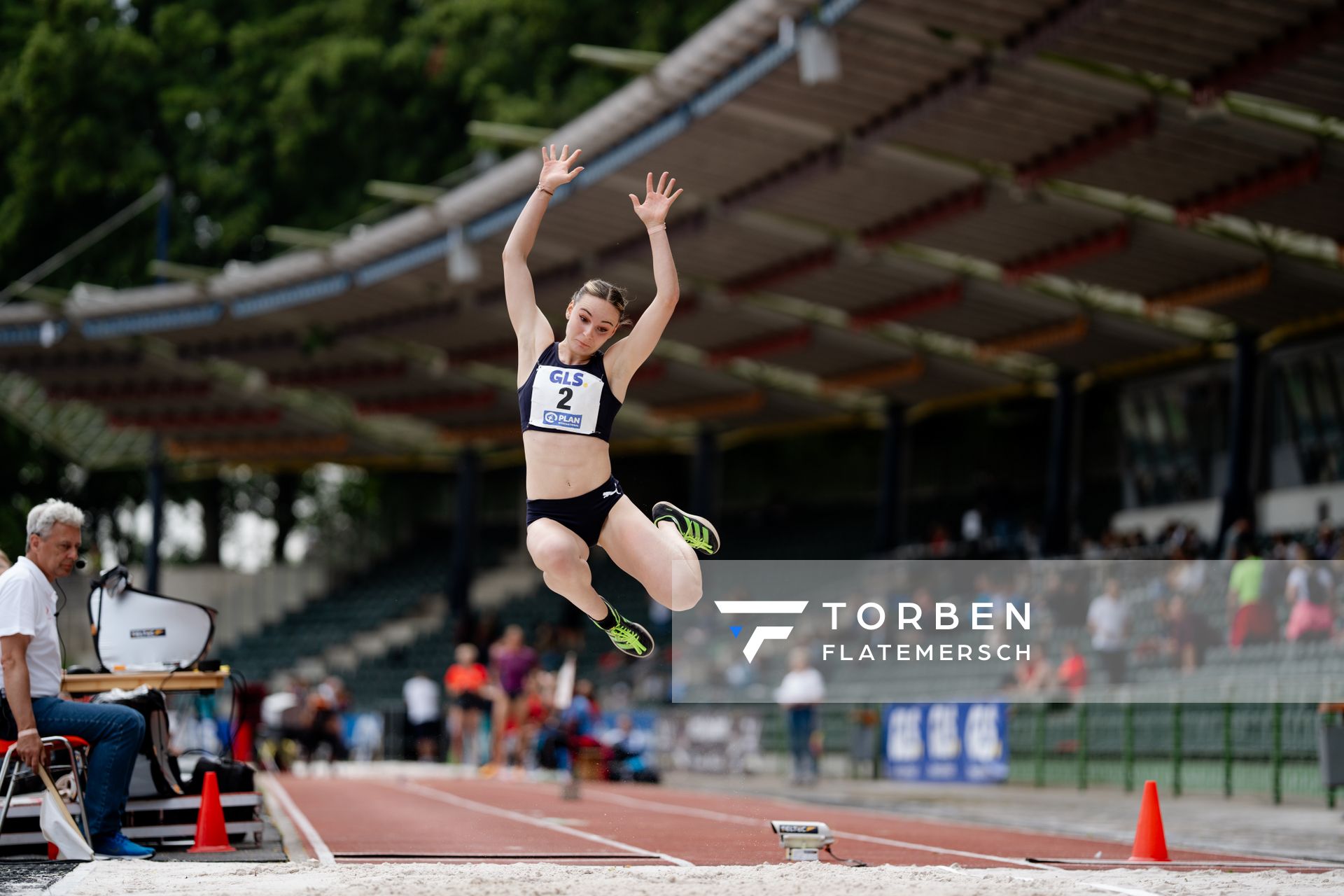 Katharina Flaig (LG Offenburg) am 02.07.2023 waehrend den deutschen U23 Leichtathletik-Meisterschaften im Jahnstadion in Göttingen