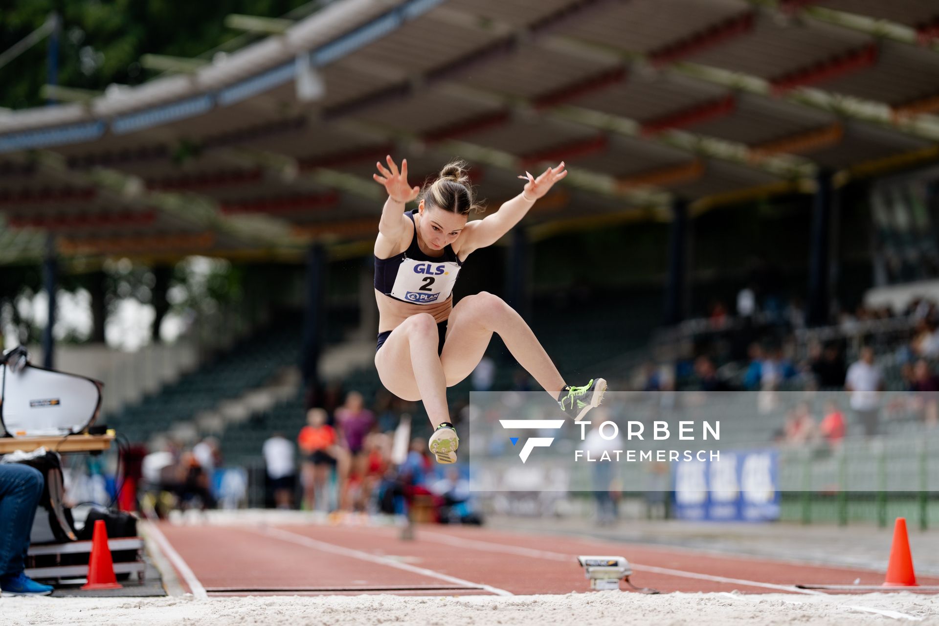 Katharina Flaig (LG Offenburg) am 02.07.2023 waehrend den deutschen U23 Leichtathletik-Meisterschaften im Jahnstadion in Göttingen