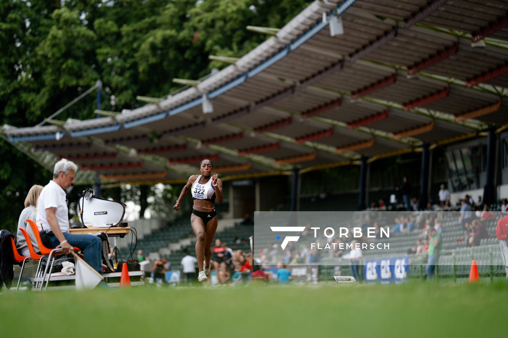 Selkis Arinna Elong (ART Duesseldorf) am 02.07.2023 waehrend den deutschen U23 Leichtathletik-Meisterschaften im Jahnstadion in Göttingen