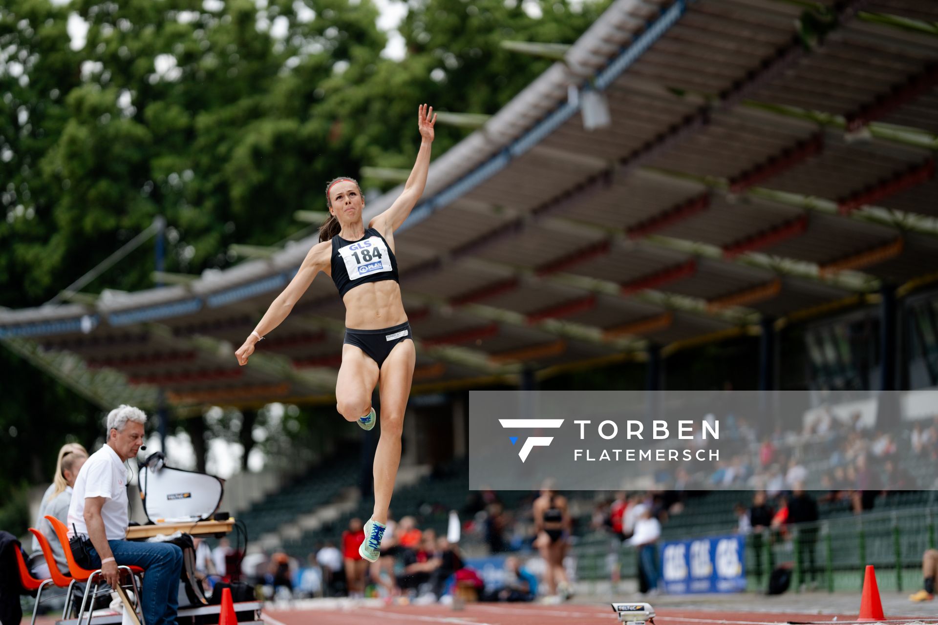 Lucie Kienast (Eintracht Frankfurt e.V.) am 02.07.2023 waehrend den deutschen U23 Leichtathletik-Meisterschaften im Jahnstadion in Göttingen