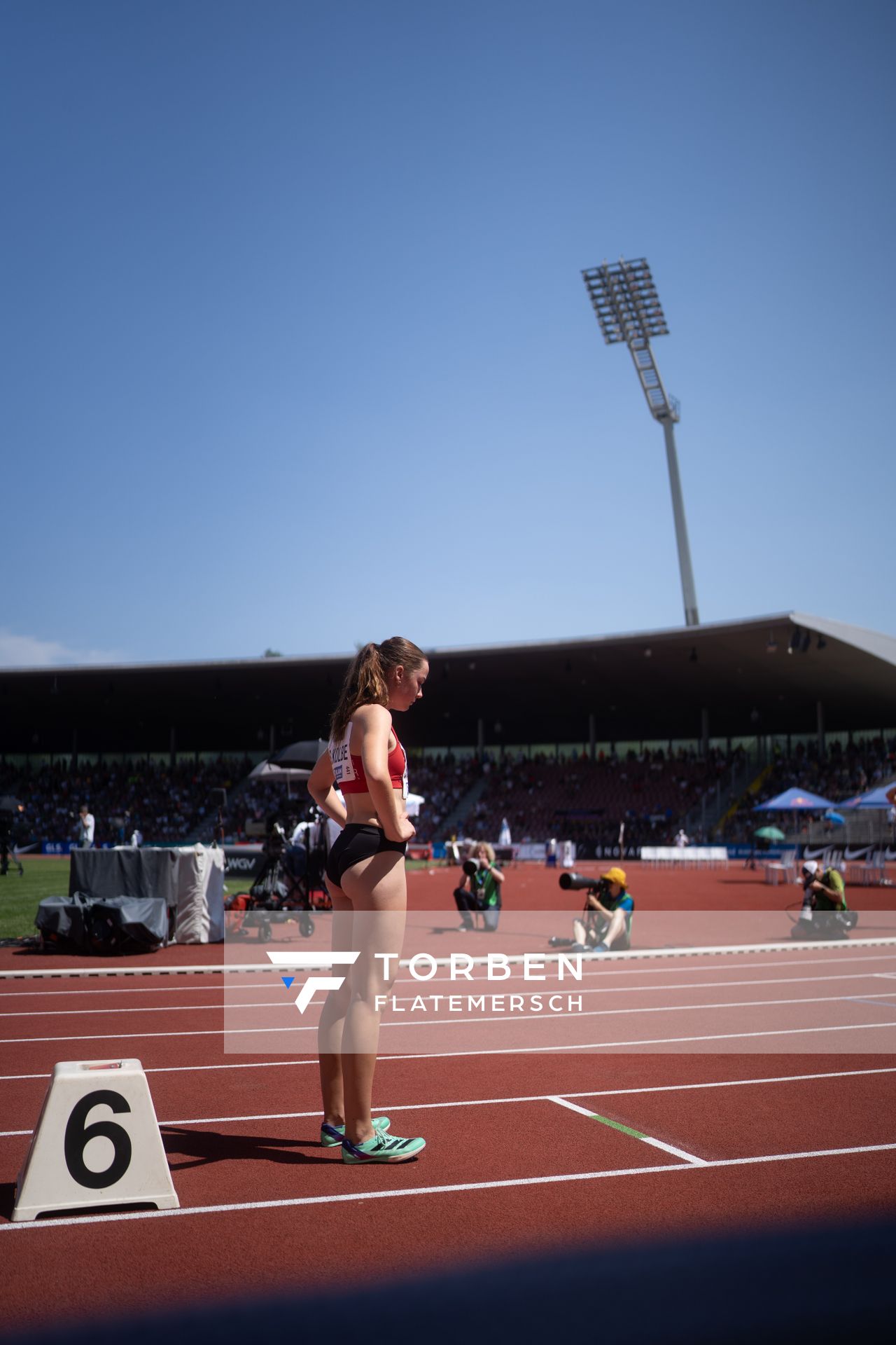 Smilla Kolbe (VfL Eintracht Hannover) während der 113. Deutschen Leichtathletik-Meisterschaften am 08.07.2023 im Auestadion in Kassel